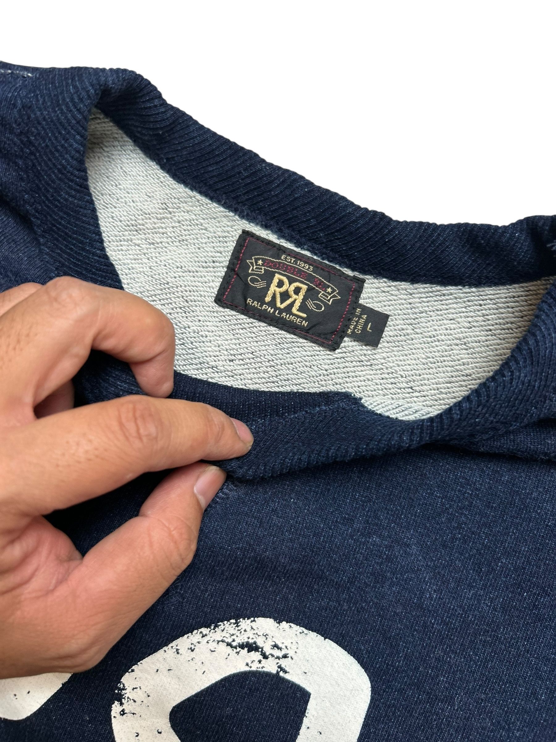 RRL Ralph Lauren Double RL RRL Ralph Lauren Sweatshirt Indigo Loopwheel Size US L / EU 52-54 / 3 - 4 Thumbnail