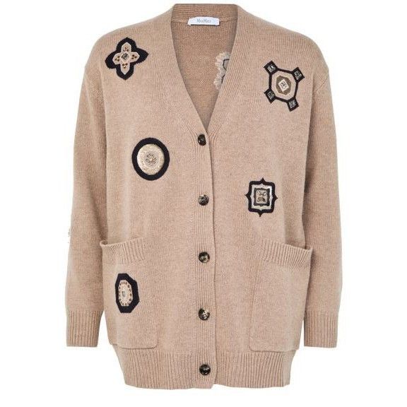 MAX MARA Buttoned Brown Wool Cardigan New And Authentic (Wom