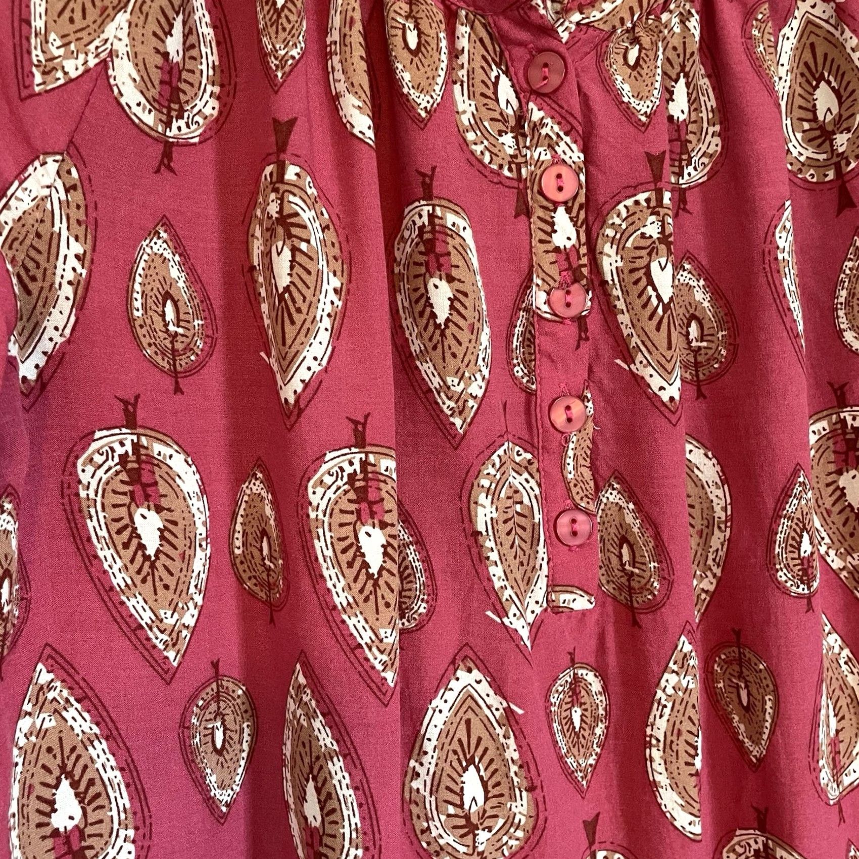 Vintage Lucy and Laurel Tunic Blouse Womens Sz S Pink Boho 3/4 Puff Sleeve Paisley Knit Casual Bohemian Shirt Womens Size S / US 4 / IT 40 - 3 Thumbnail