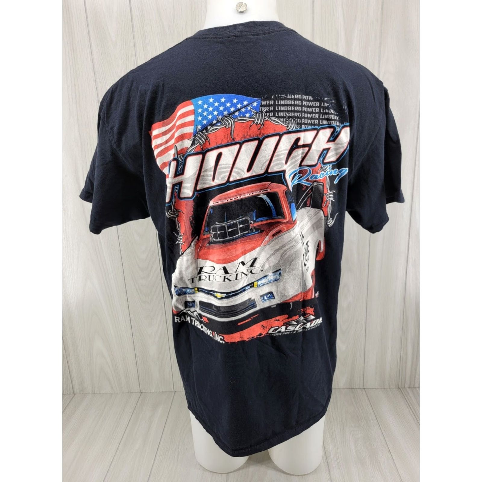 Gildan VINTAGE Brian Hough Racing Tee XL Black Shirt Mens 90s Sports T-Shirt Crew Neck Short Sleeve Gildan Size US XL / EU 56 / 4 - 2 Thumbnail