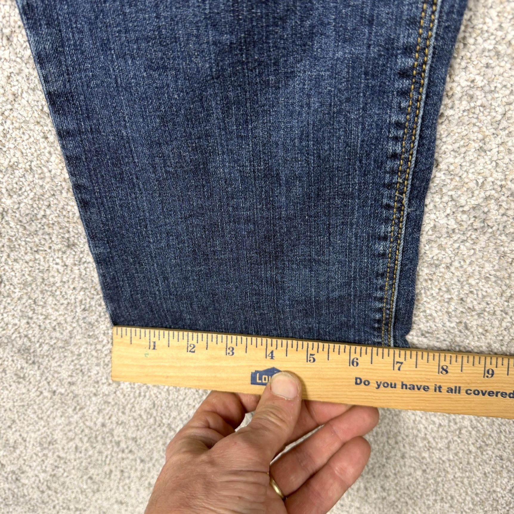 White House Black Market White House Black Market Jeans Womens 10 Slim Crop Mid Rise Denim Blue 34 Inseam 25.5 Inseam 25.5 Cropped Pockets Stretch Studded Button 5-Pocket Size 32" / US 10 / IT 46 - 3 Thumbnail