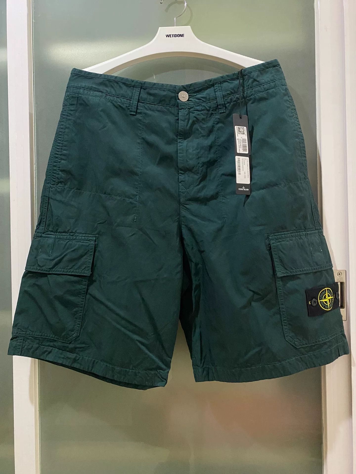 Stone Island stone island zipper canvas shorts in green Size US 31 - 1 Thumbnail