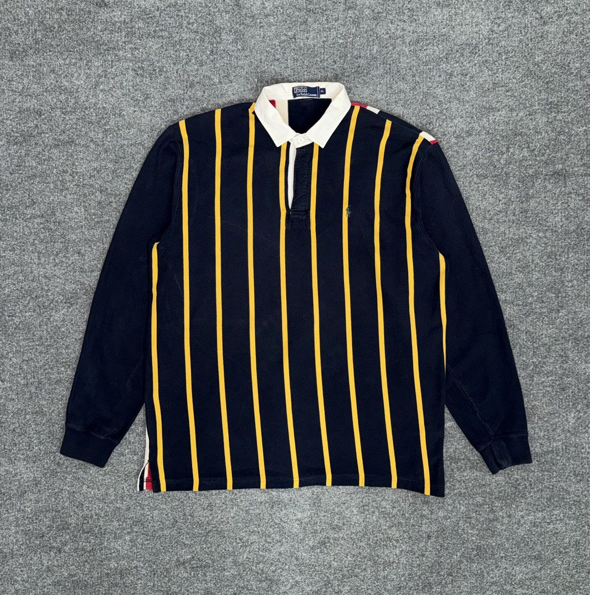 Polo Ralph Lauren Vintage Polo Ralph Lauren Striped Rugby Shirt XL Size US XL / EU 56 / 4 - 1 Thumbnail