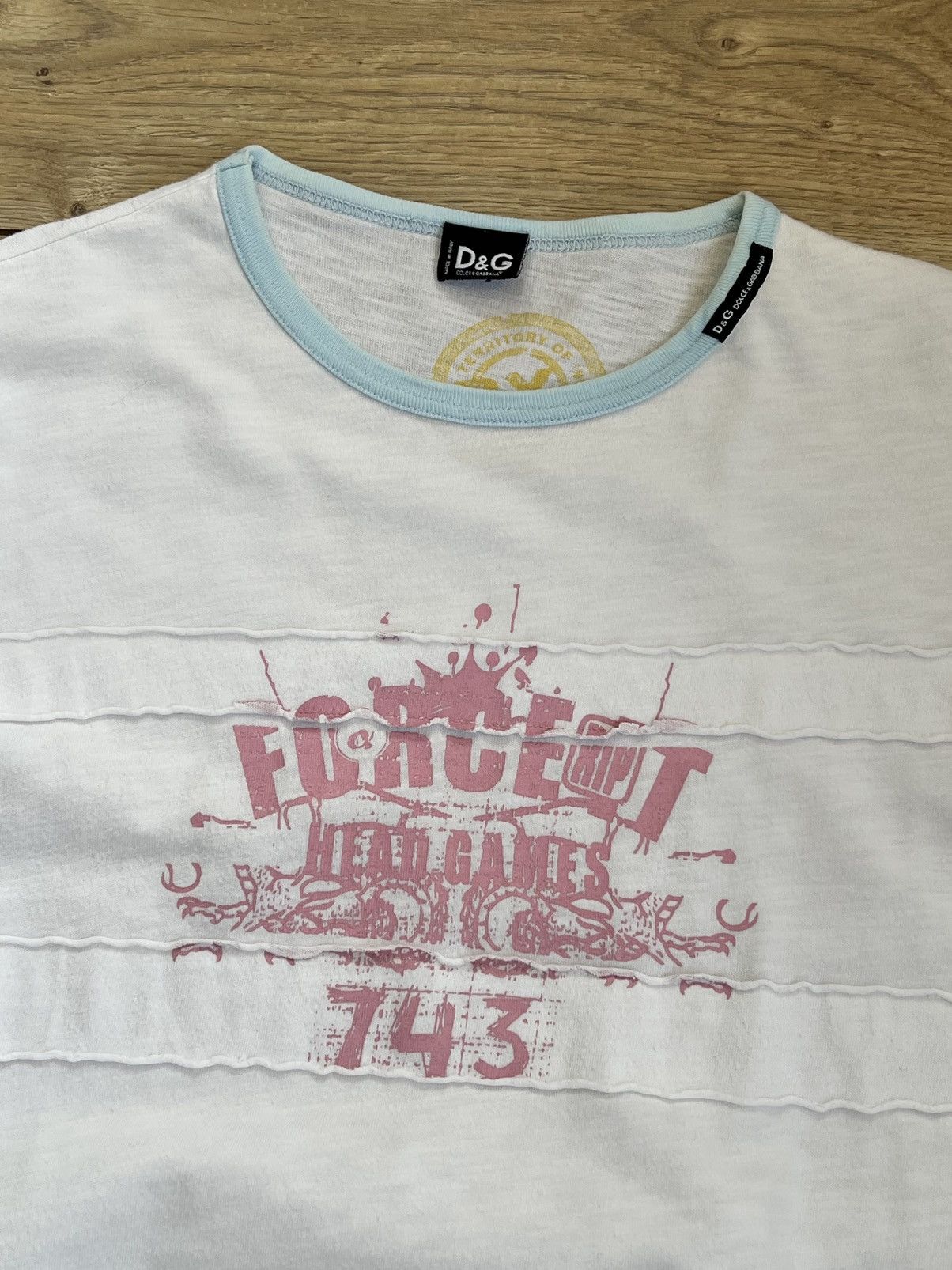 Dolce & Gabbana Dolce Gabbana T-shirt Vintage Pink Style White Design Tee Size M / US 6-8 / IT 42-44 - 2 Thumbnail