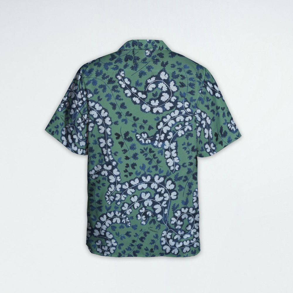 Designer Men's Rateau Print Bowling Shirt | Leaf Pattern Shirt Size US S / EU 44-46 / 1 - 4 Thumbnail
