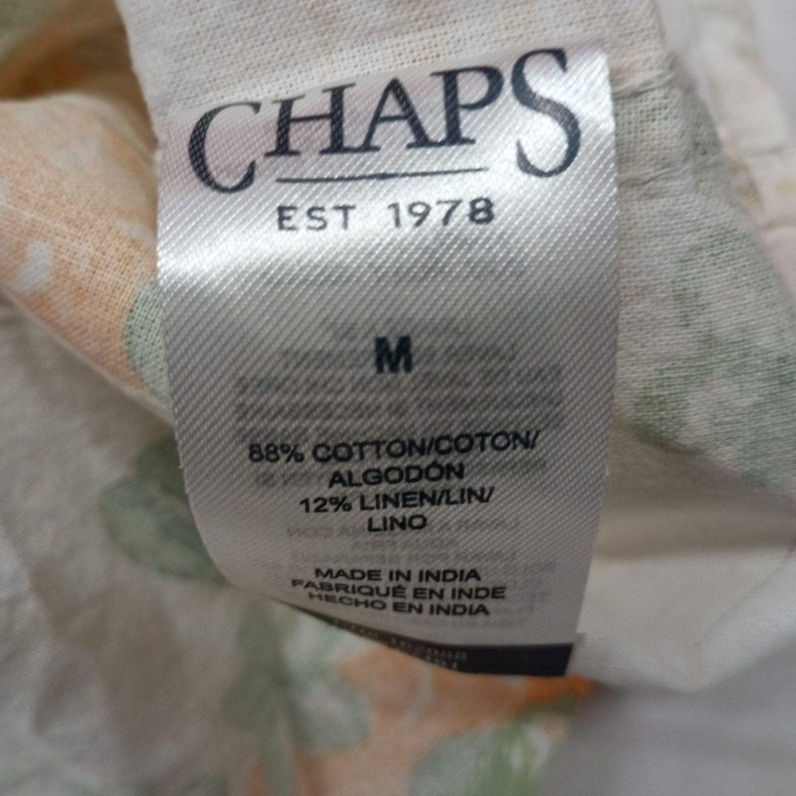 Chaps Chaps Seacoast Wash Linen Woven Shirt Men's M Pale Khaki Size US M / EU 48-50 / 2 - 6 Thumbnail