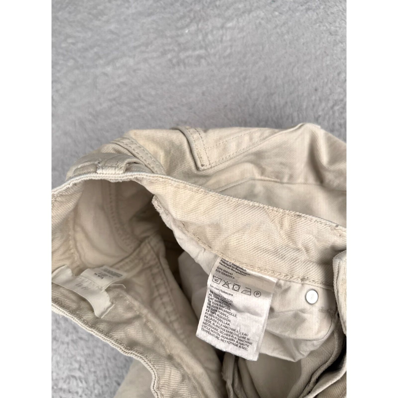 H&M H&M Jeans Womens 4 Beige Denim Wide Leg High Rise 100% Cotton Casual Vintage No Size 27" / US 4 / IT 40 - 7 Thumbnail