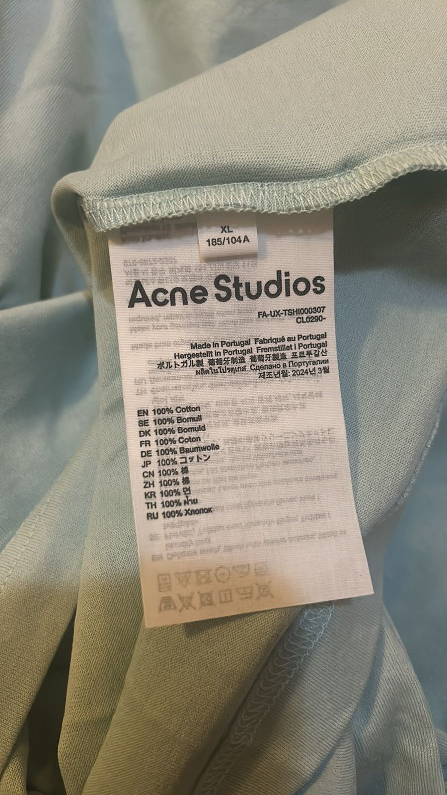Acne Studios Acne Studios Nash Face Patch T-Shirt size XL Dusty Blue Size XL / US 12-14 / IT 48-50 - 5 Thumbnail