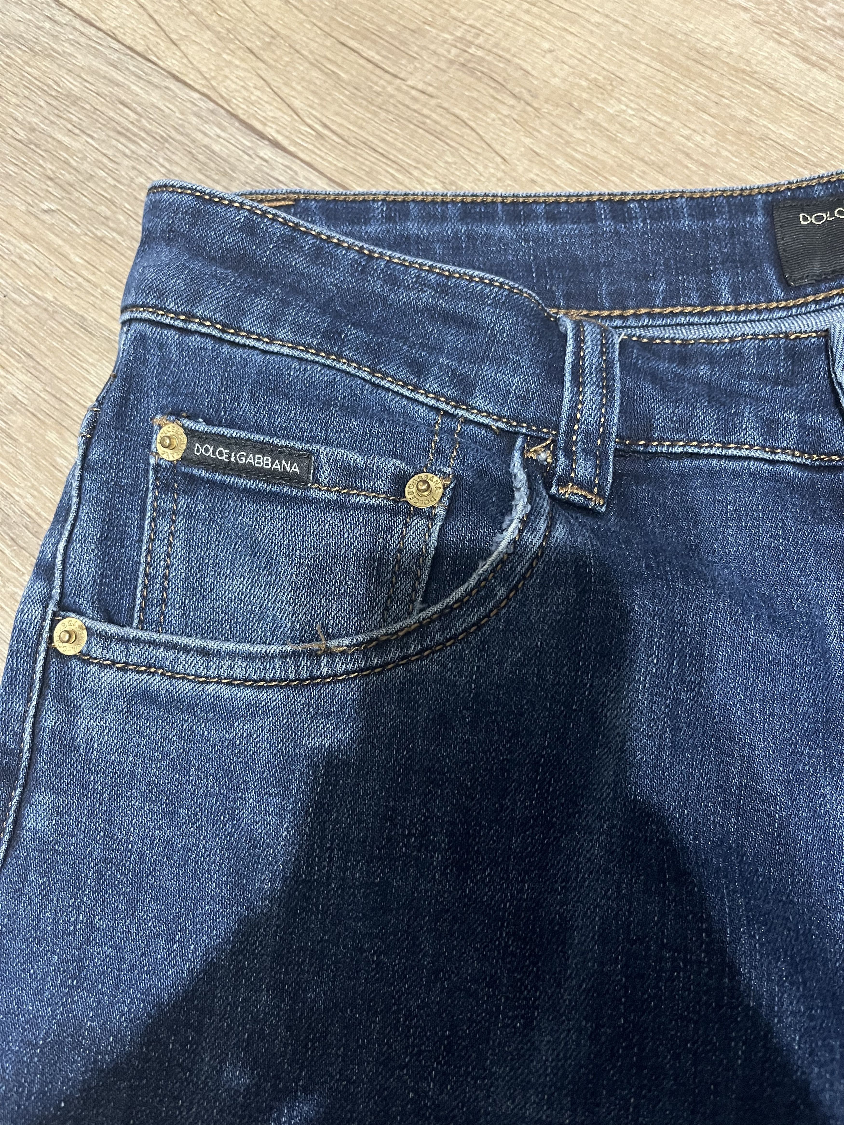Dolce & Gabbana Dolce & Gabbana Slim Fit Dark Indigo Jeans DG21229 Size US 33 - 3 Thumbnail
