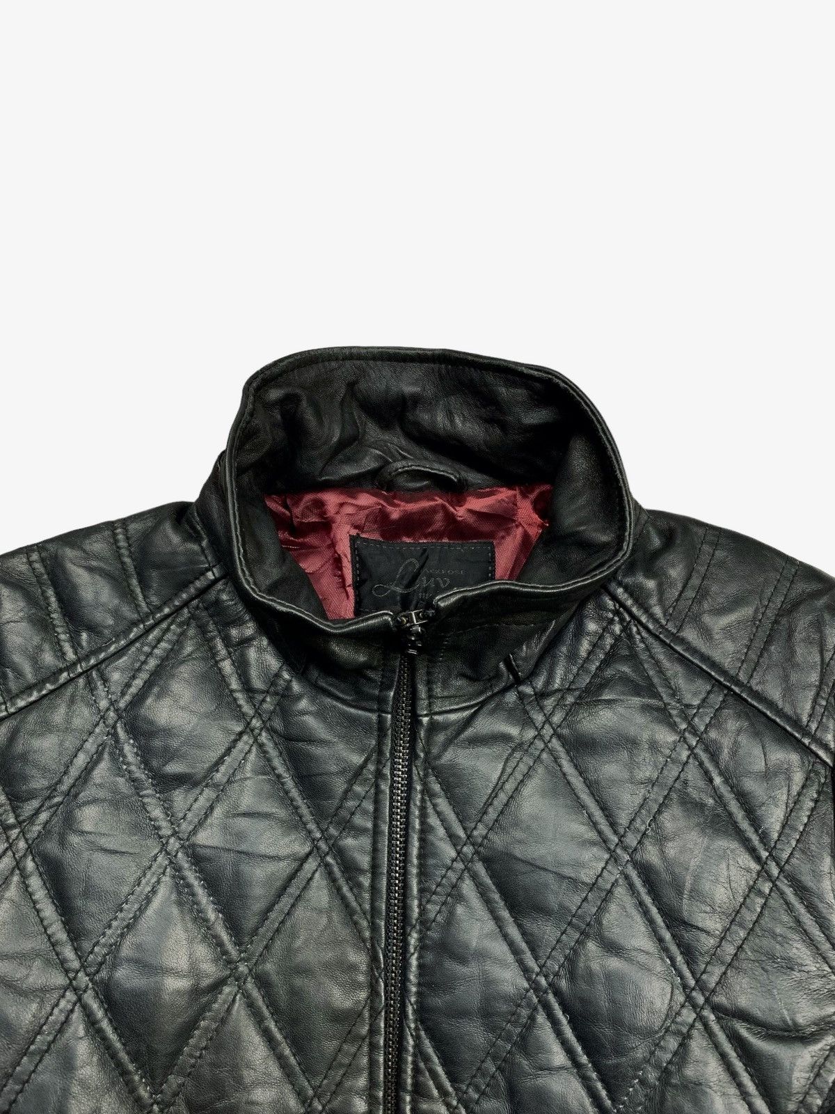 JACKROSE 2000s Luv Maison Jackrose - Diamond Pattern Leather Jacket Size US M / EU 48-50 / 2 - 7 Thumbnail