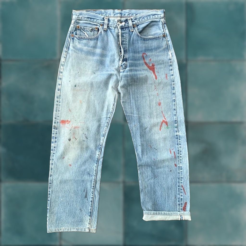 Levi's VINTAGE Levi's 501 XX Jeans Men's Straight Fit Denim 80s Redline USA 30x27, Distressed Classic, Cotton, Blue Size US 30 / EU 46 - 1 Thumbnail