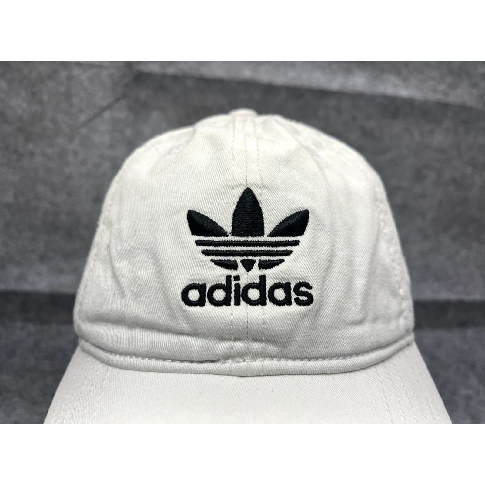 Adidas Adidas Hat Cap Strap Back Women One Size White Embroidered 100% Cotton Twill Golf Hat Casual Sports Size ONE SIZE - 2 Thumbnail