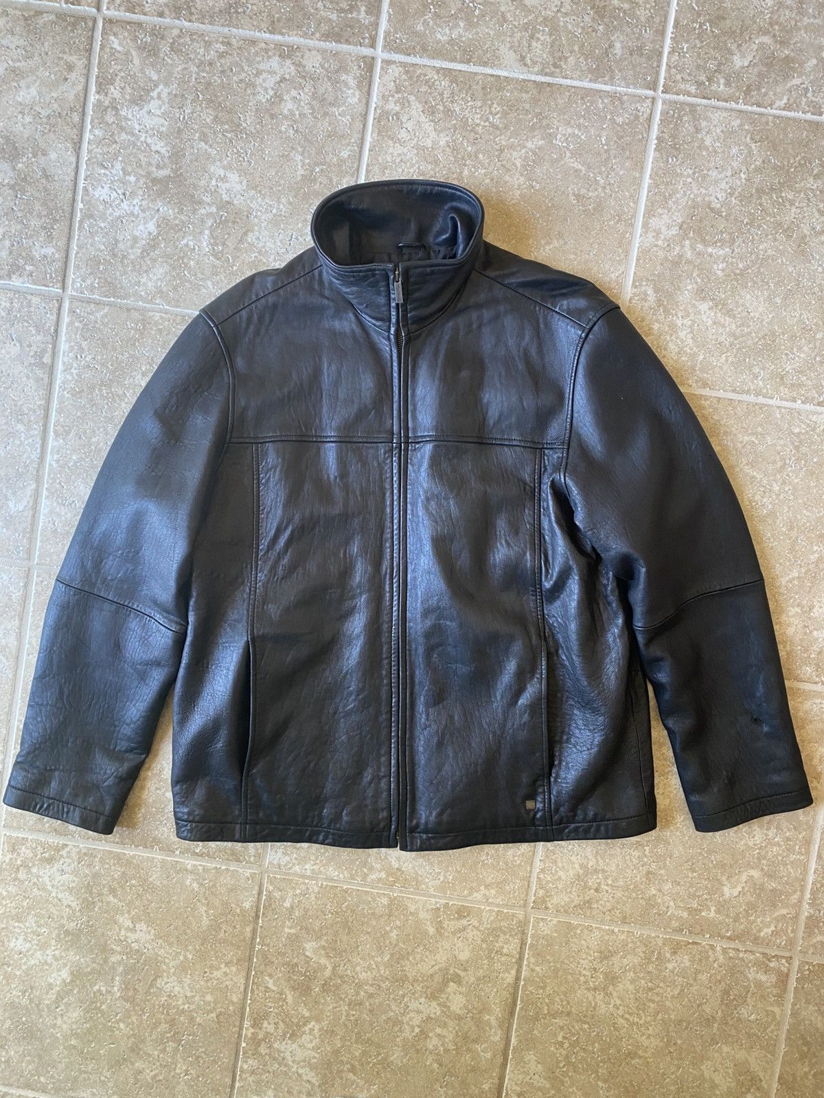 Calvin Klein Clavin Klein Vintage Black Leather Jacket Mens Large Size US L / EU 52-54 / 3 - 6 Thumbnail