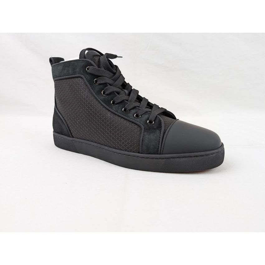 Christian Louboutin o1rshd1 Louis Orlato Flat Hi-Top Sneakers in Black Size US 12 / EU 45 - 1 Thumbnail