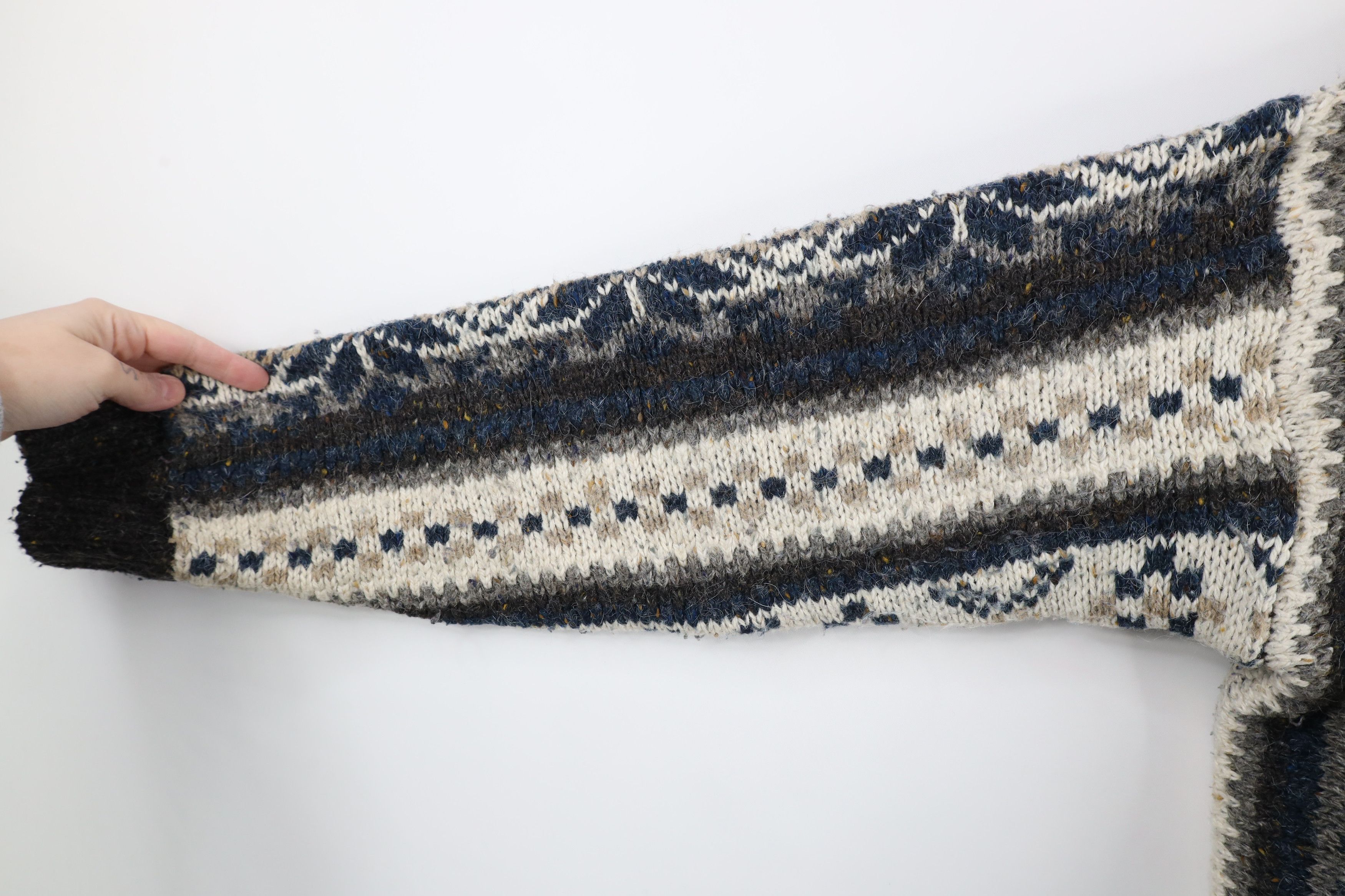 Vintage Vintage 90s Streetwear Blend Chunky Knit Fair Isle Sweater Size US M / EU 48-50 / 2 - 5 Thumbnail