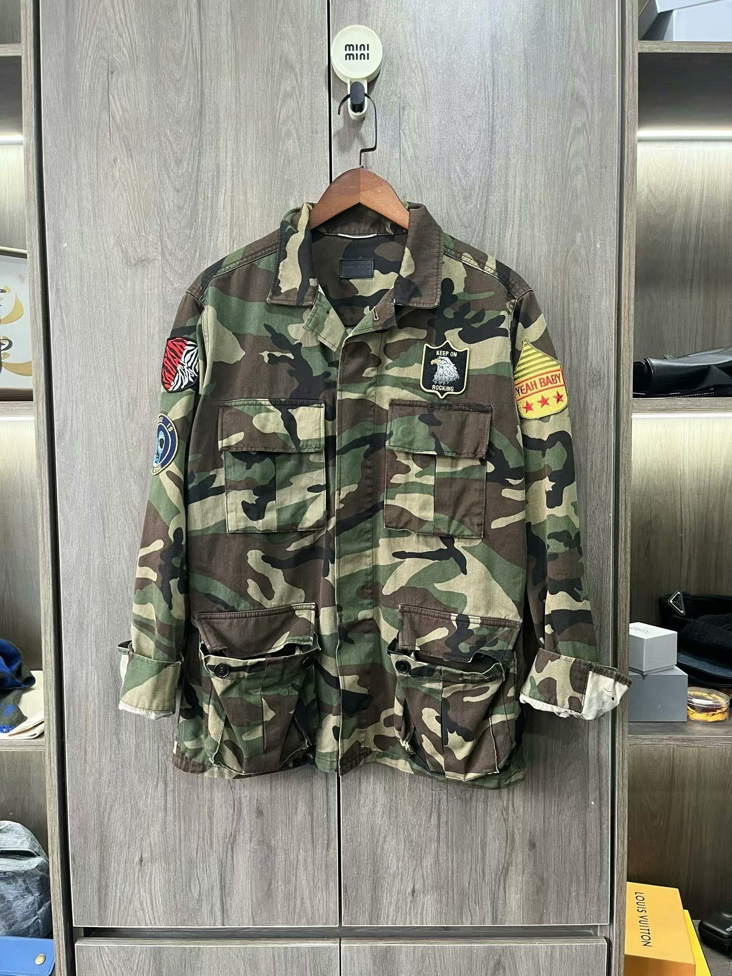 saint laurent camouflage men's jacket size xs