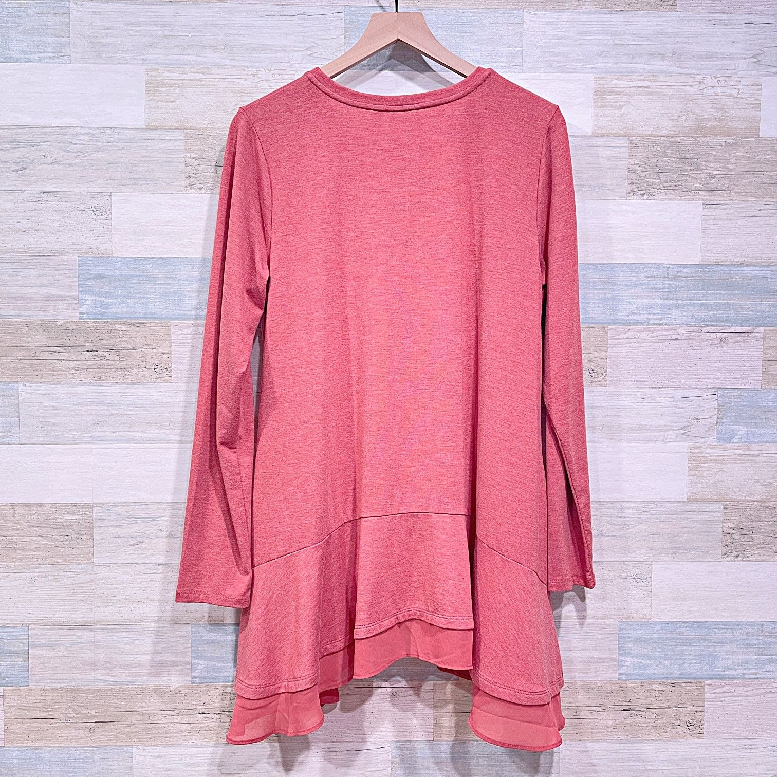 Other LOGO LOUNGE Chiffon Trim Jersey Tunic Top Pink Womens Large Size L / US 10 / IT 46 - 5 Thumbnail