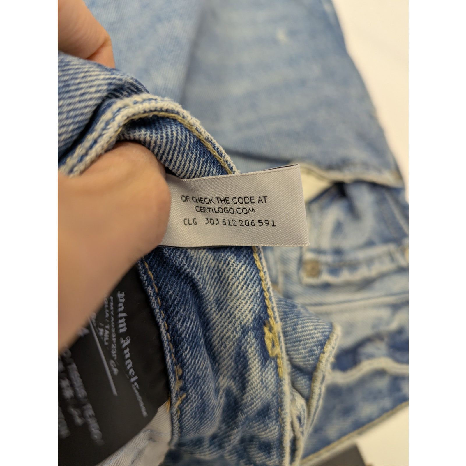 Palm Angels o1rshd1 LW Logo Denim Patches Regular Fit Jeans Light Blue Size US 30 / EU 46 - 22 Thumbnail