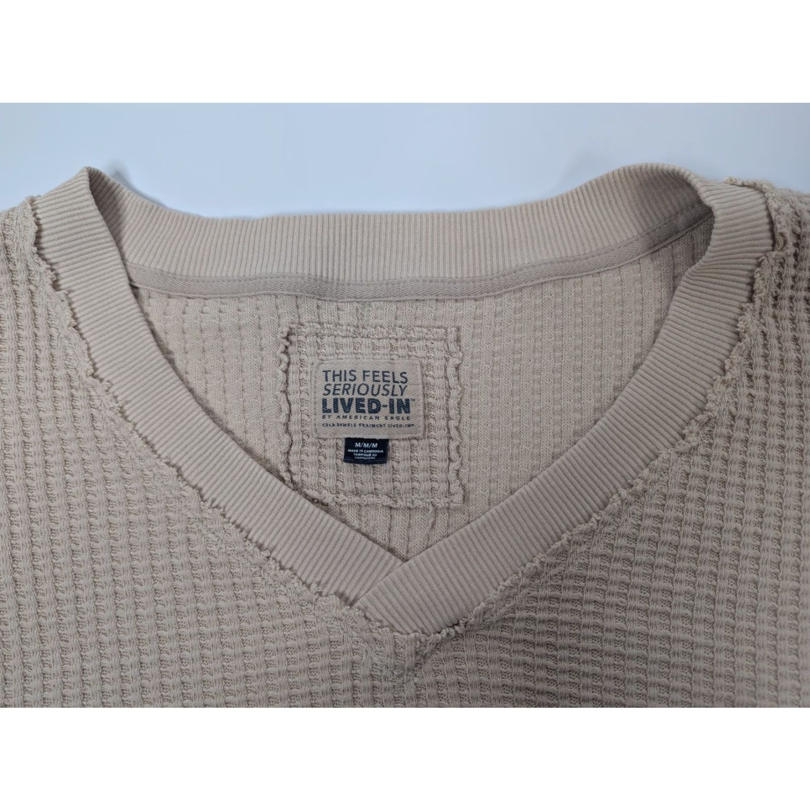 Vintage VINTAGE American Eagle Sweatshirt This Feels Seriously Lived-In Beige Women's M Slouchy Pullover Crew Neck Long Sleeve Size M / US 6-8 / IT 42-44 - 7 Thumbnail