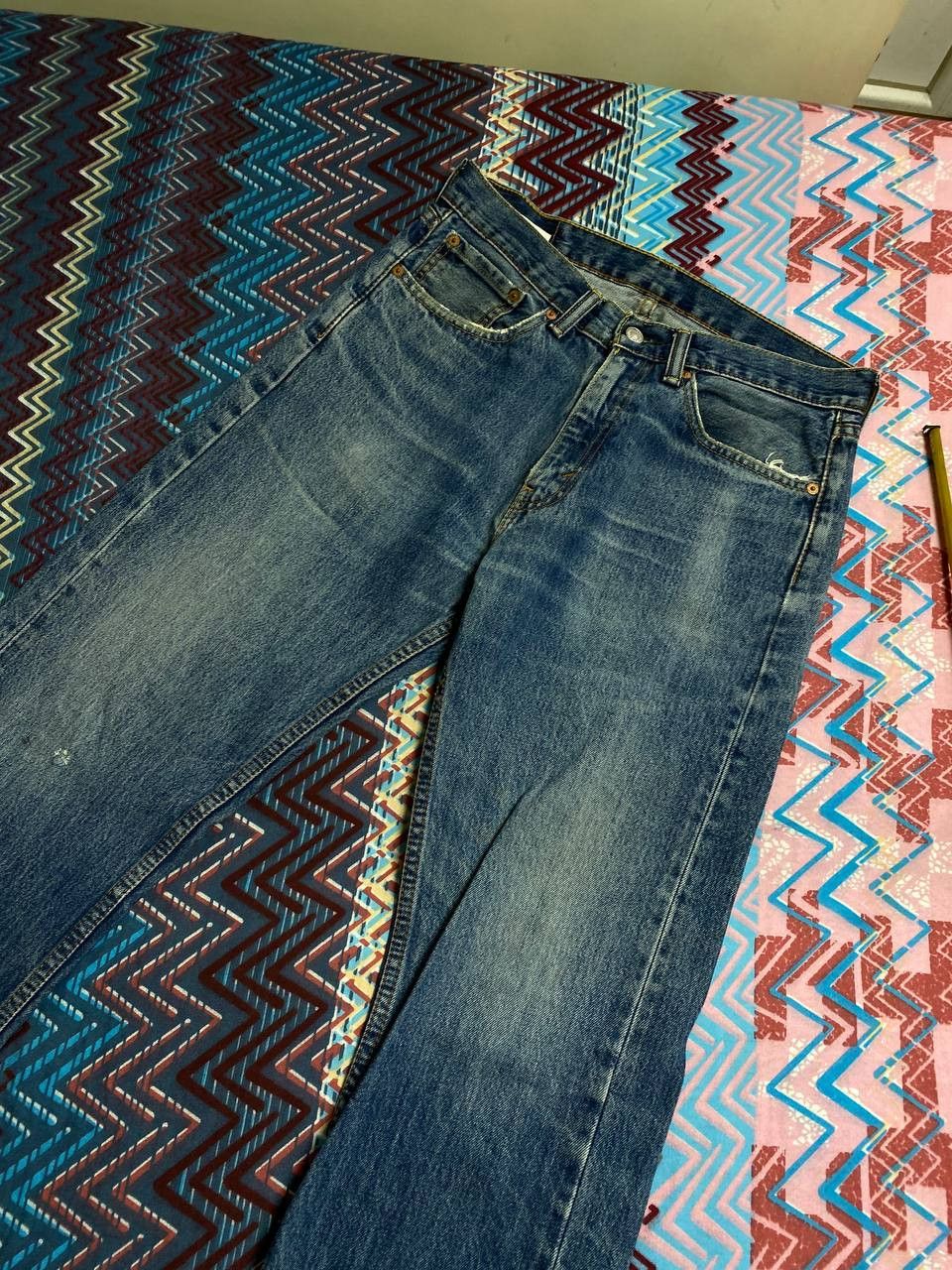 Levi's Crazy vintage y2k Levi’s 505 faded washed denim jeans skater Size US 32 / EU 48 - 11 Thumbnail