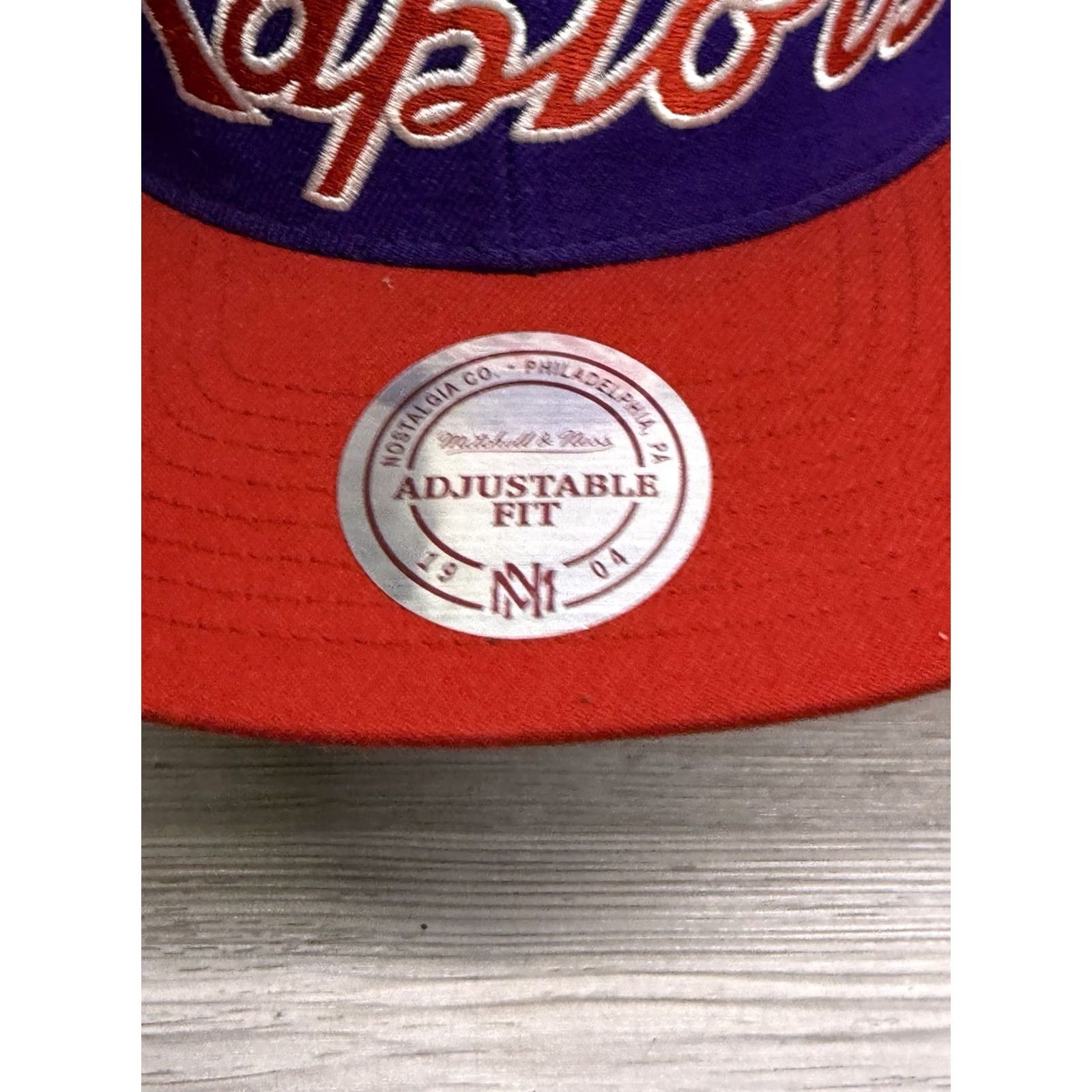 Mitchell & Ness MITCHELL & NESS NBA Toronto Raptors Team Script Snapback Hat Purple Red Mens OSFA Cap Size ONE SIZE - 3 Thumbnail