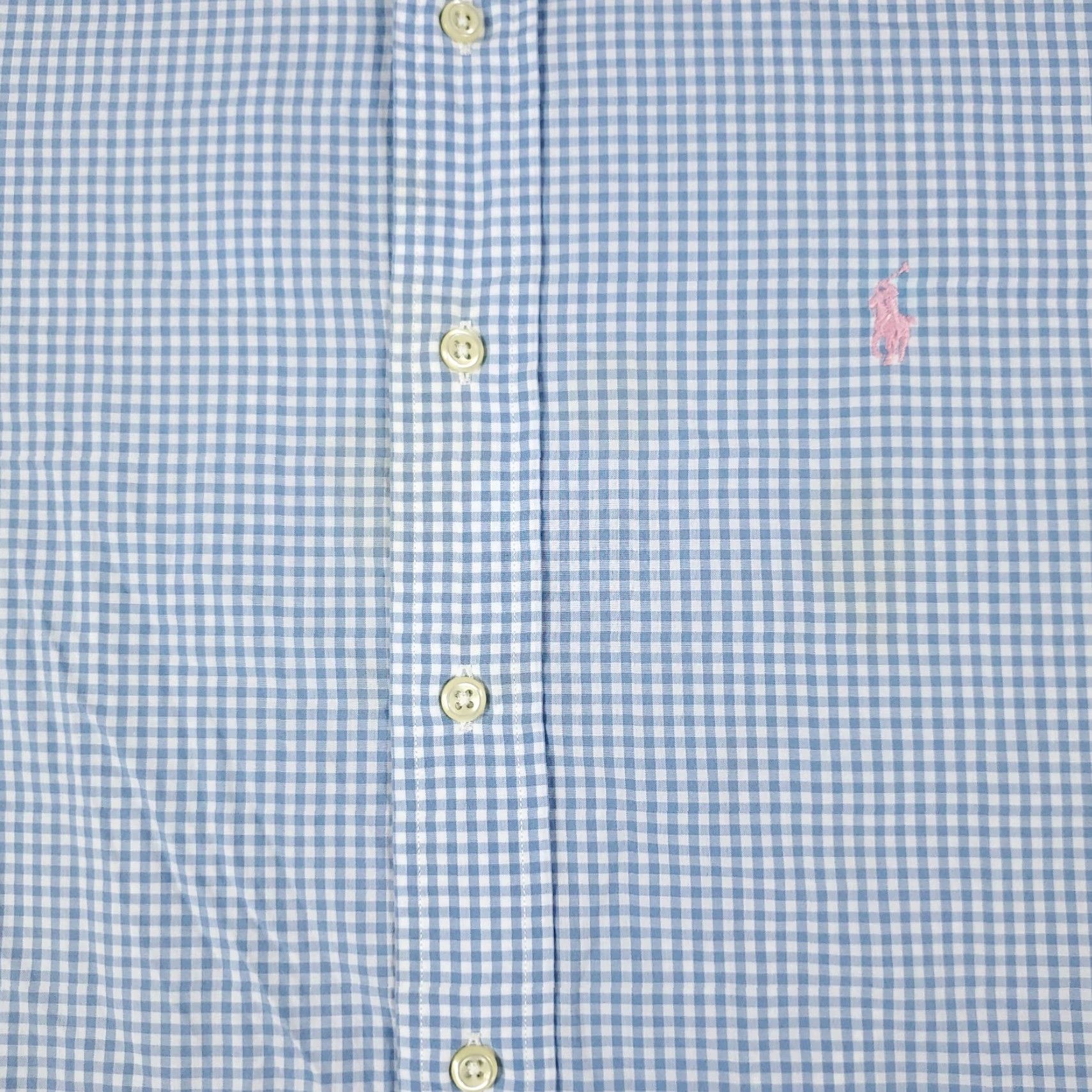 Ralph Lauren Ralph Lauren Button-Up Shirt Mens Large Blue Check Short Sleeve Casual Workwear Size US L / EU 52-54 / 3 - 4 Thumbnail