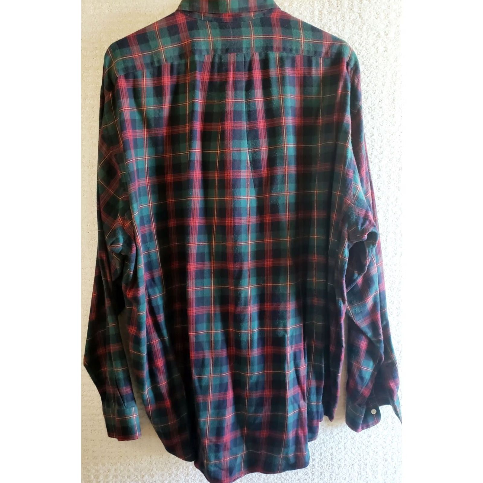 Ralph Lauren Ralph Lauren Blake Men's L Flannel Red Green Tartan Plaid L/S Button Front Shirt Size US L / EU 52-54 / 3 - 6 Thumbnail
