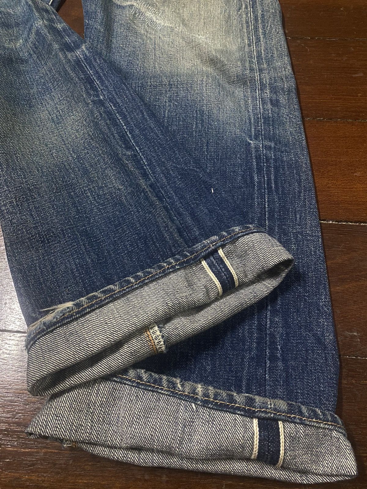 Denime Vintage DENIME JAPAN Distress Mud wash Selvedge Jeans Size US 34 / EU 50 - 18 Thumbnail