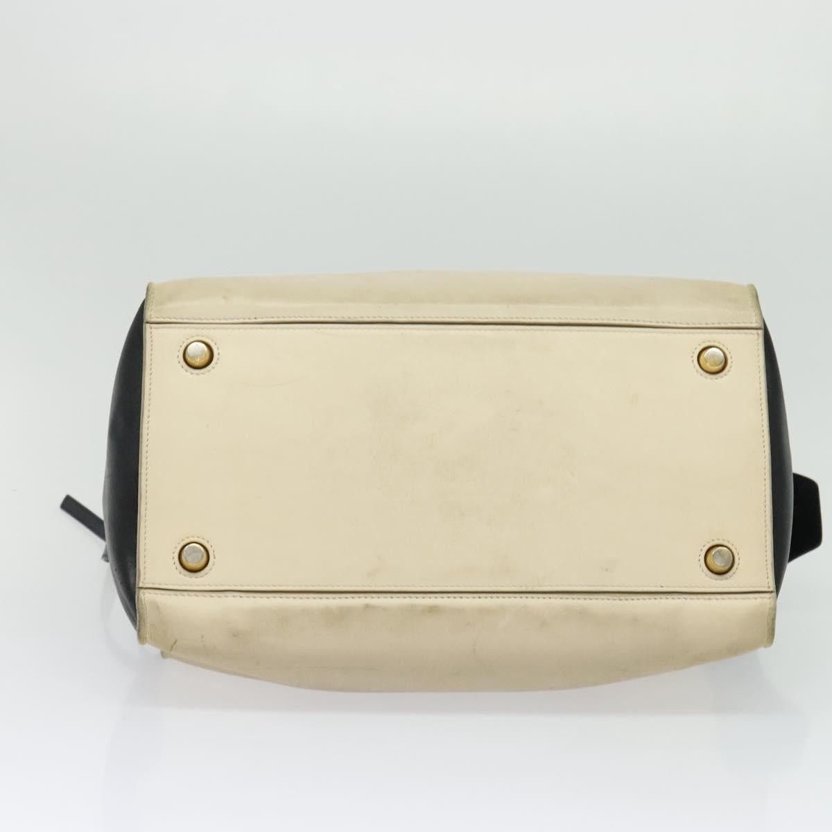 CELINE Ring Bag Hand Bag Leather Beige Gold