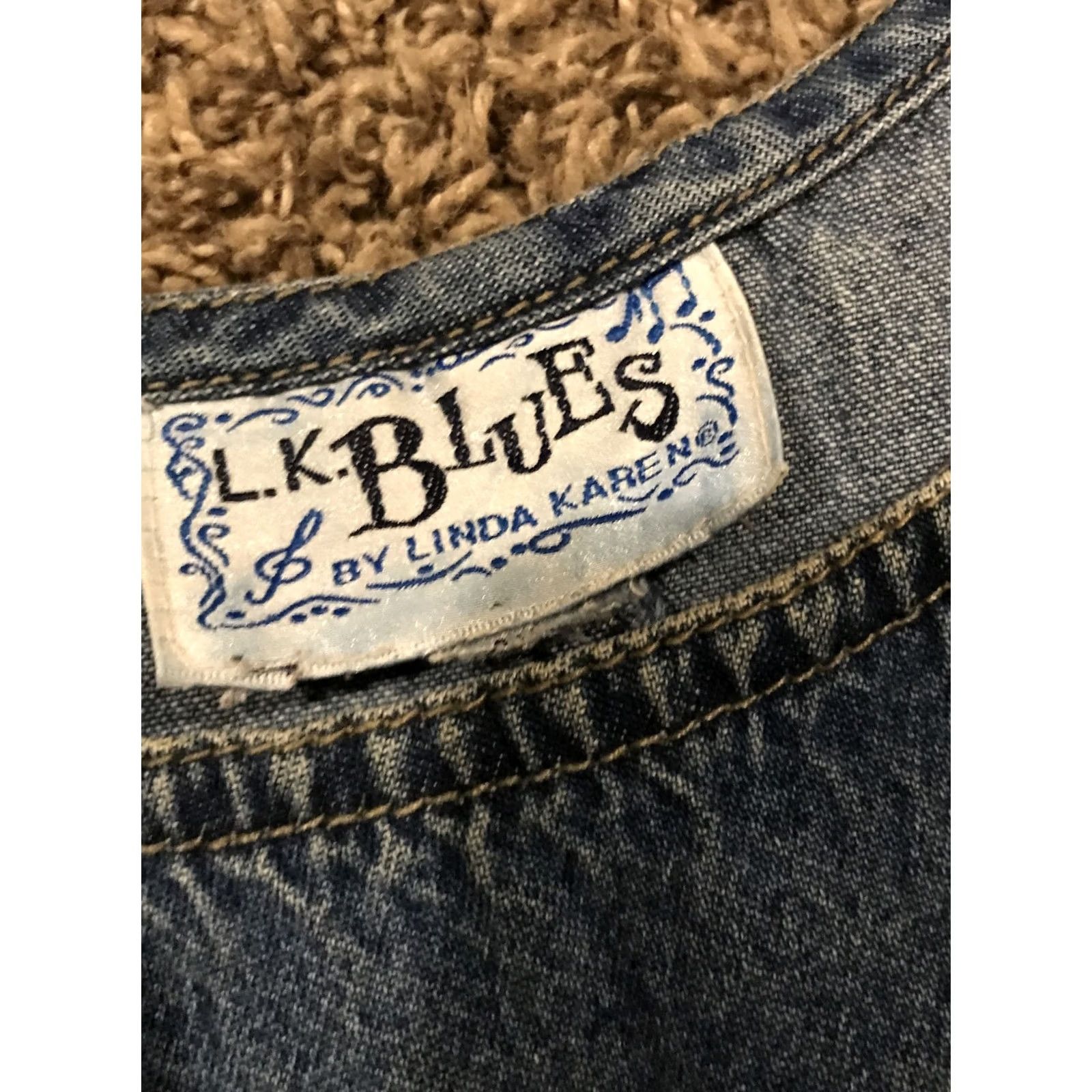 Vintage VINTAGE LK Blues Denim Jean Dress 3XL Blue Prairie 1990s Mens Womens Girls Boys - Relaxed Casual Dress Size 40" / US 18 - 2 Thumbnail