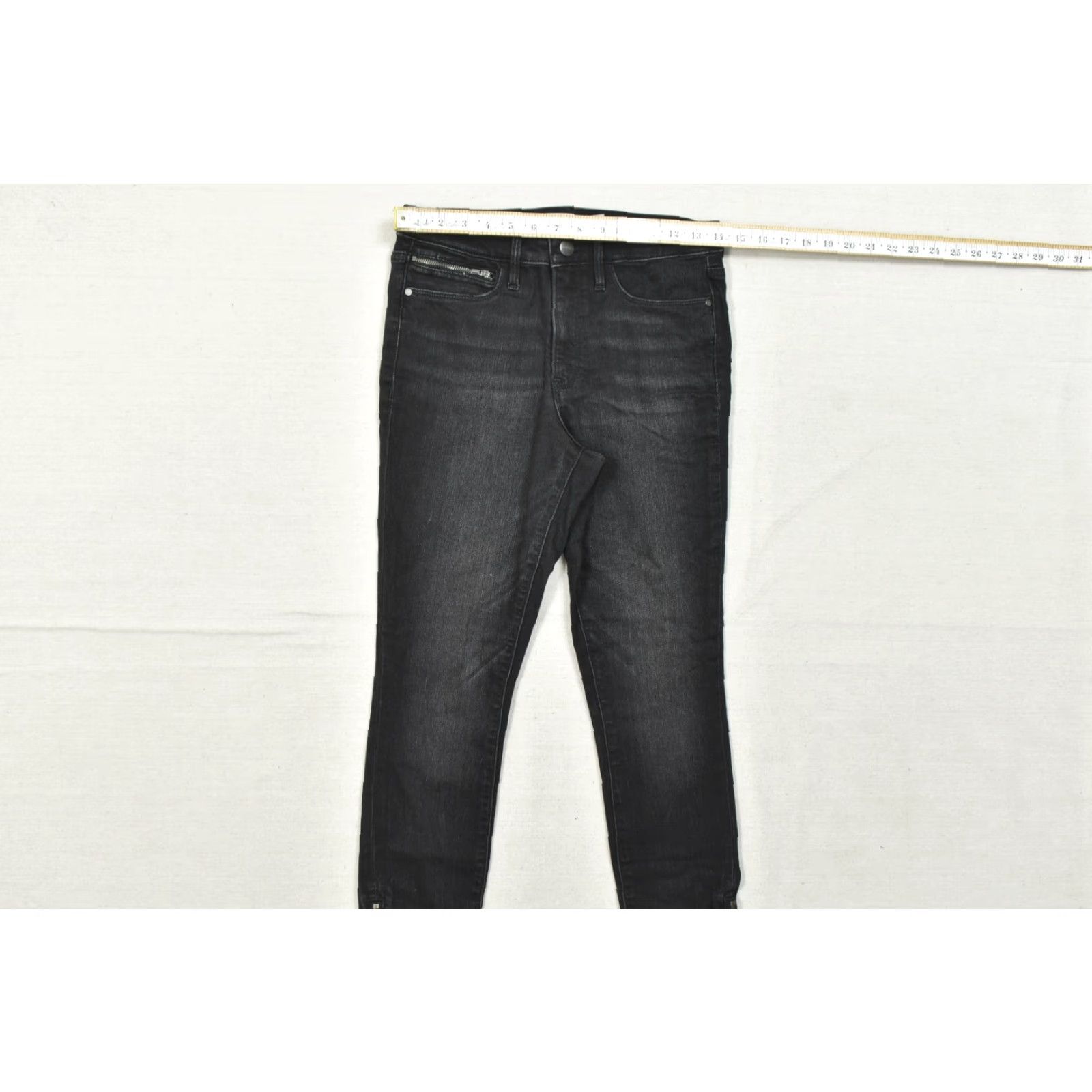 Athleta Athleta Jeans Skinny 6 Black Ankle Zip High Rise Stretch Denim Cotton Blend Womens 5-Pocket Design Size 28" / US 6 / IT 42 - 4 Thumbnail