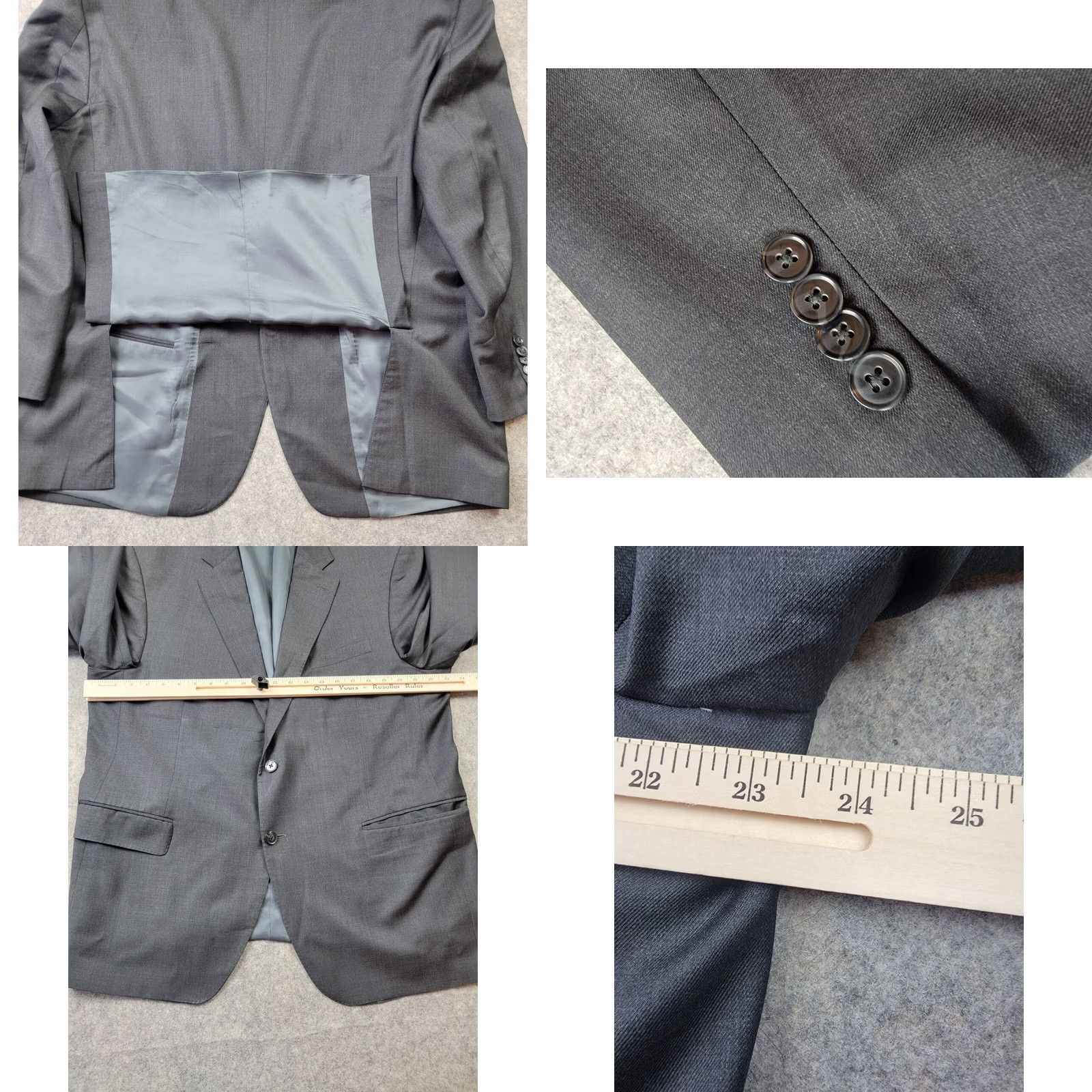 Peter Millar Peter Millar 1 Piece Mens 48 Gray Blazer 48R Wool Two Button Double Vented Size 48R - 8 Thumbnail