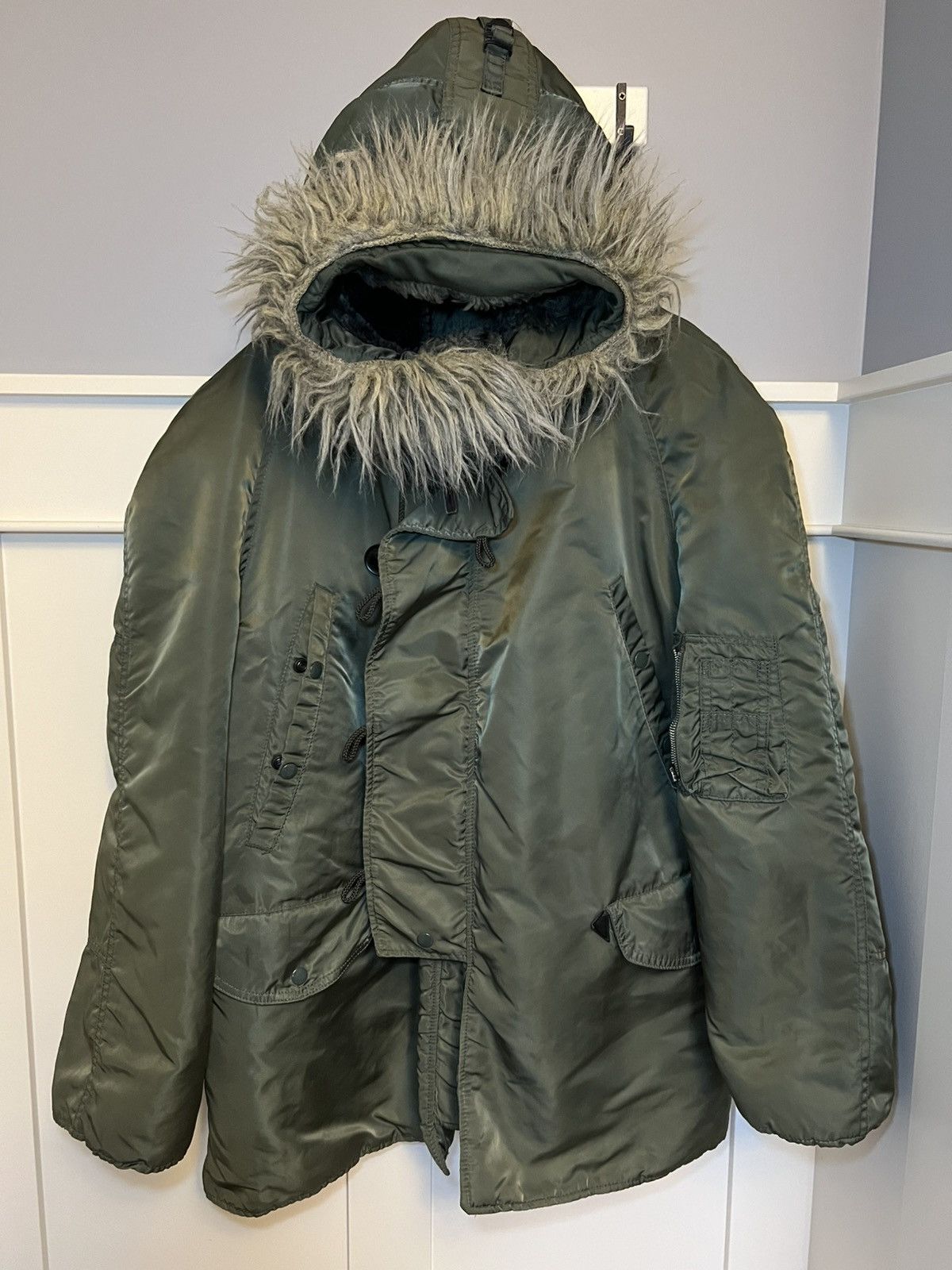 Alpha Industries Vintage Alpha Industries fur hood bomber jacket Size US XL / EU 56 / 4 - 3 Thumbnail