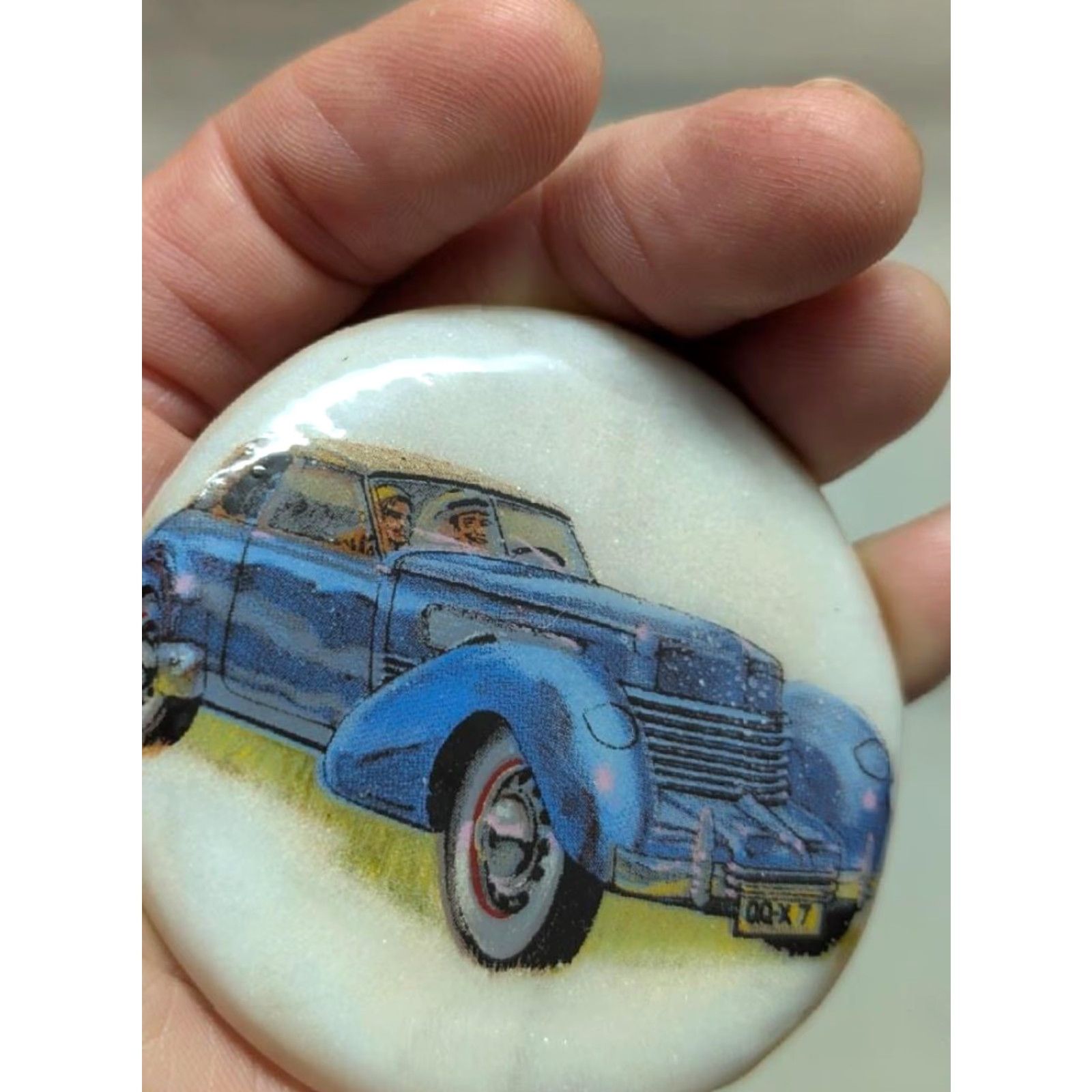 Vintage VINTAGE Buckle SHACK USA Belt Buckle Men Marble 2.5" x 2.5" Sportscar 1930s 1940s ROADSTER Pattern: Marble Size ONE SIZE - 2 Thumbnail