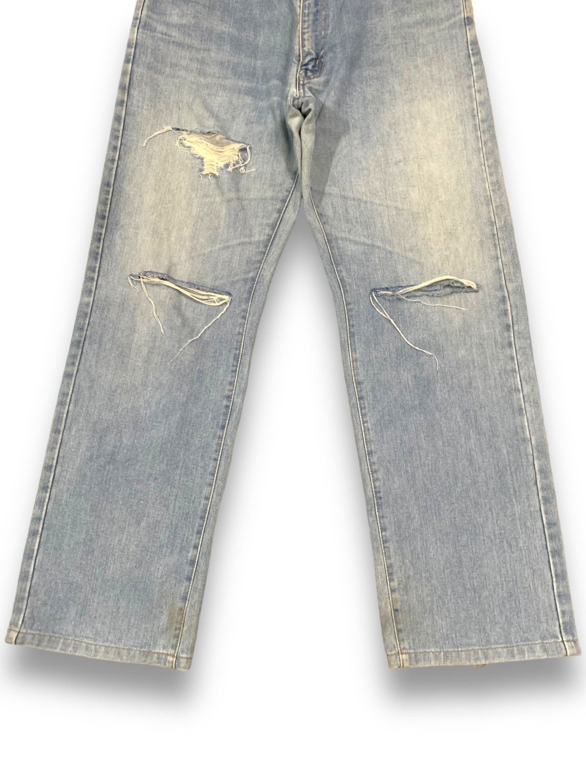Big John Vintage 90s Big John Blue Wash Baggy Distressed Jeans Size US 31 - 8 Thumbnail