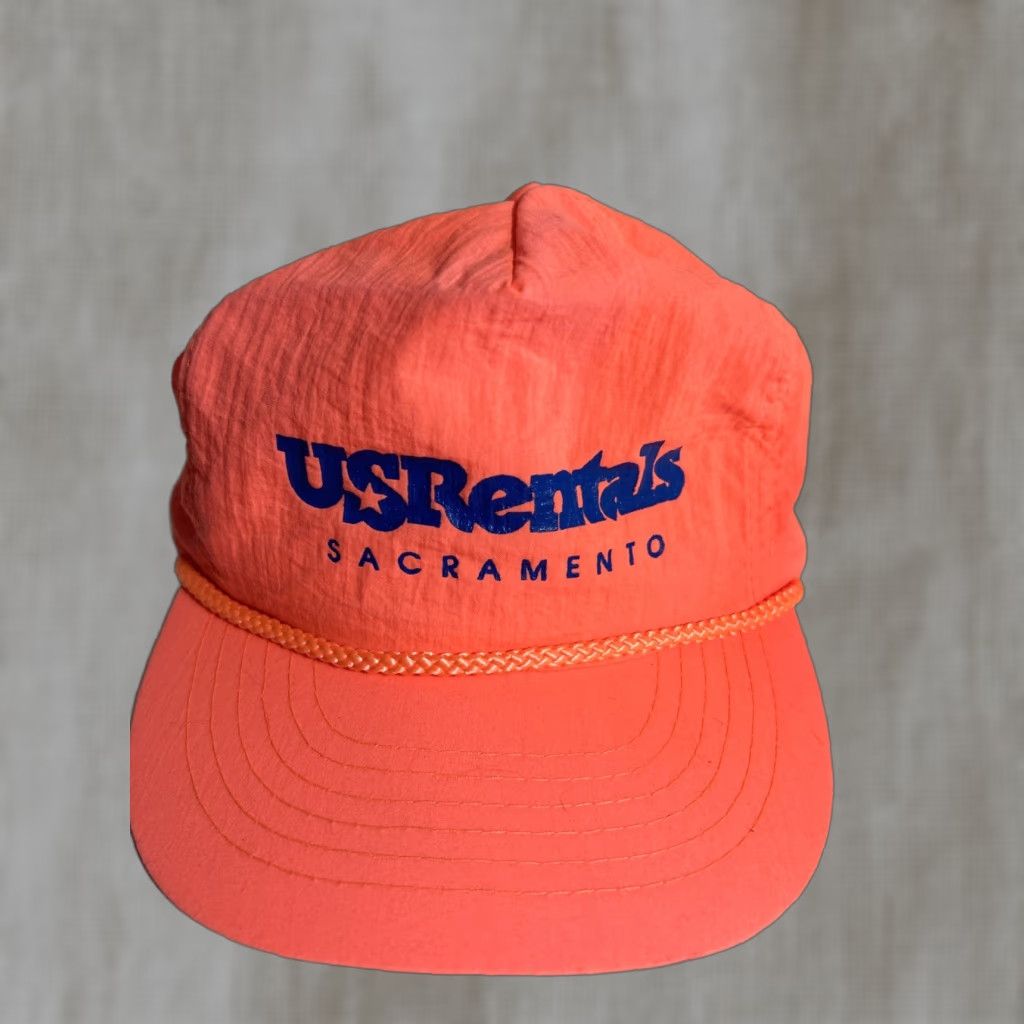 Vintage VINTAGE Headmost SnapBack Hat Neon Orange Adjustable Men One Size Orange Snapback Hat Size ONE SIZE - 1 Thumbnail