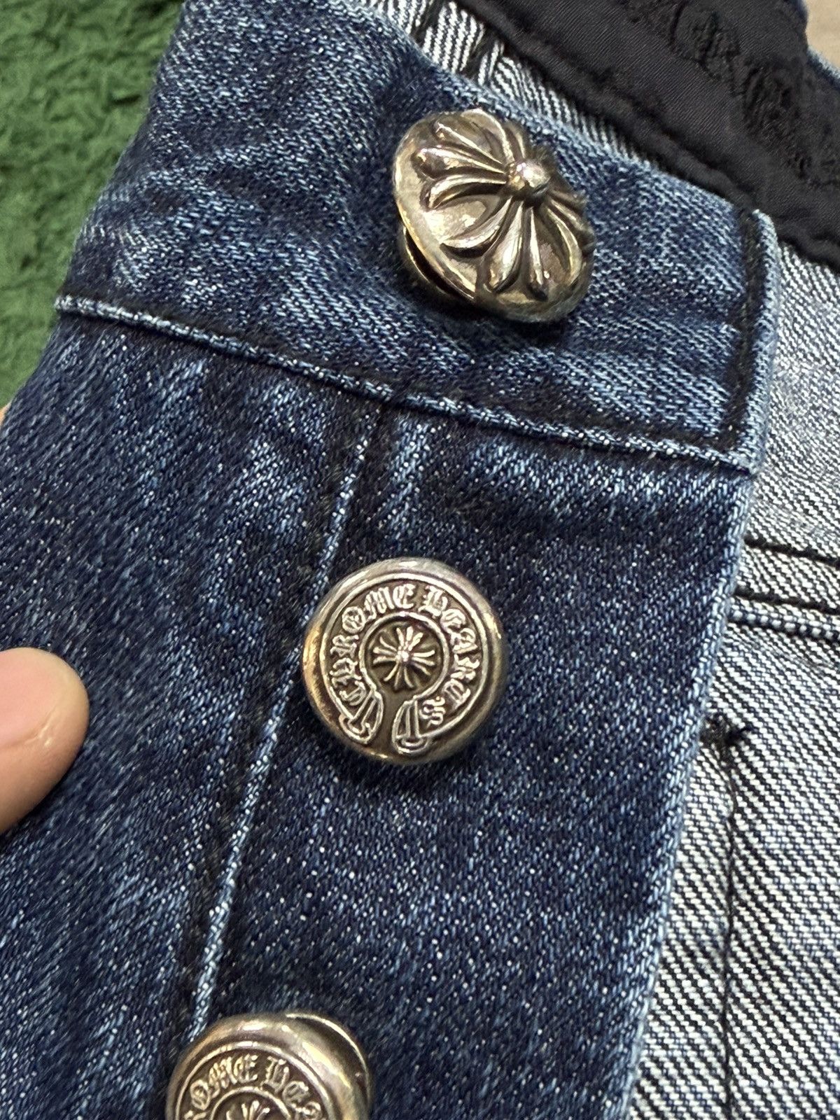 Chrome Hearts Chrome Hearts Navy Brown Black White Fleur Jeans Size US 31 - 17 Thumbnail