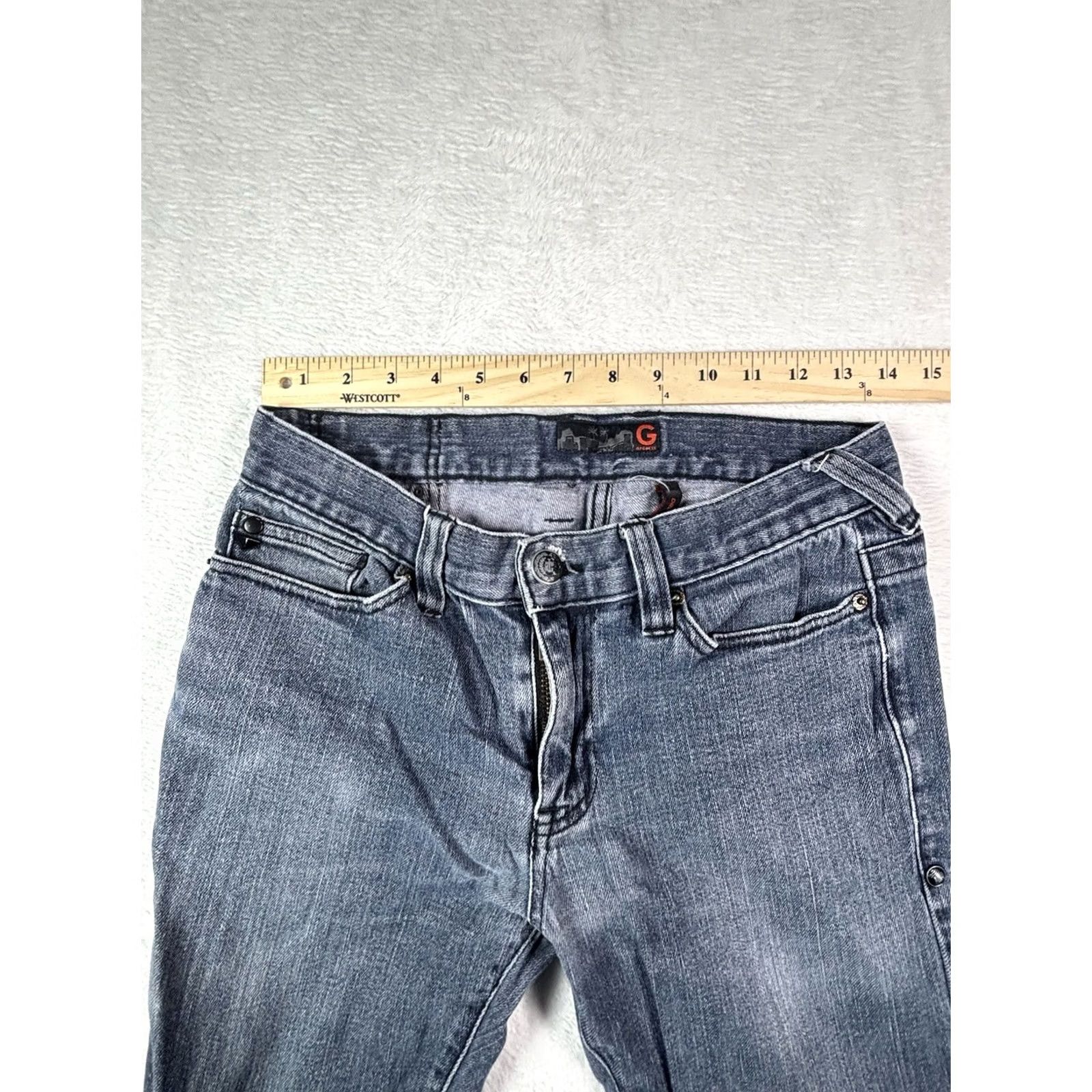 Guess G by Guess Jeans Womens Skinny Stretch Denim Distressed Dark Blue 29 Size 29 Low Rise Zip 5-Pocket Adults Womens Size 29" - 6 Thumbnail