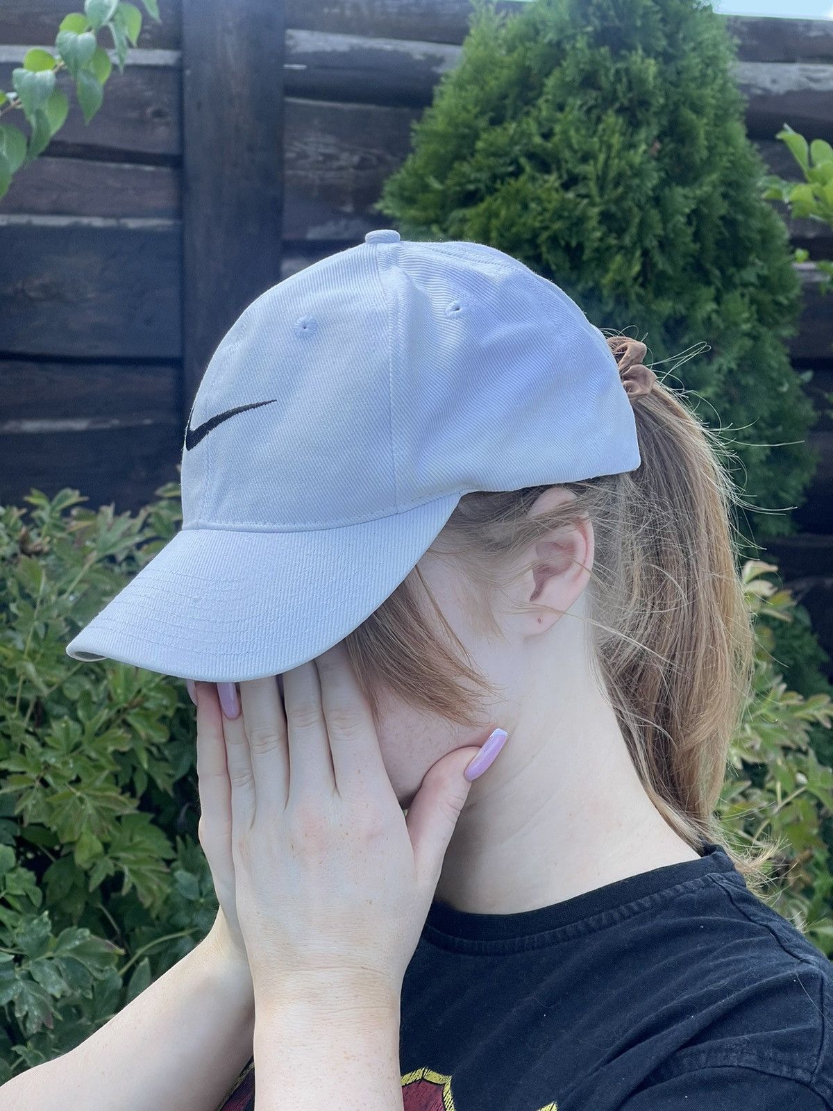 Nike × Vintage 90’s Nike Vintage white cap embroidered black logo Size ONE SIZE - 11 Thumbnail