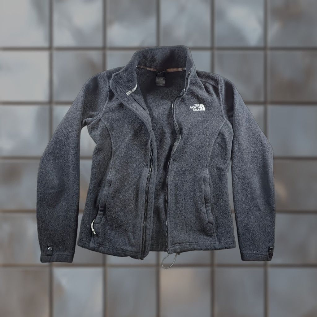 Vintage The North Face Fleece Jacket Womens Small Full Zip Outdoor Hiking Read in Grey