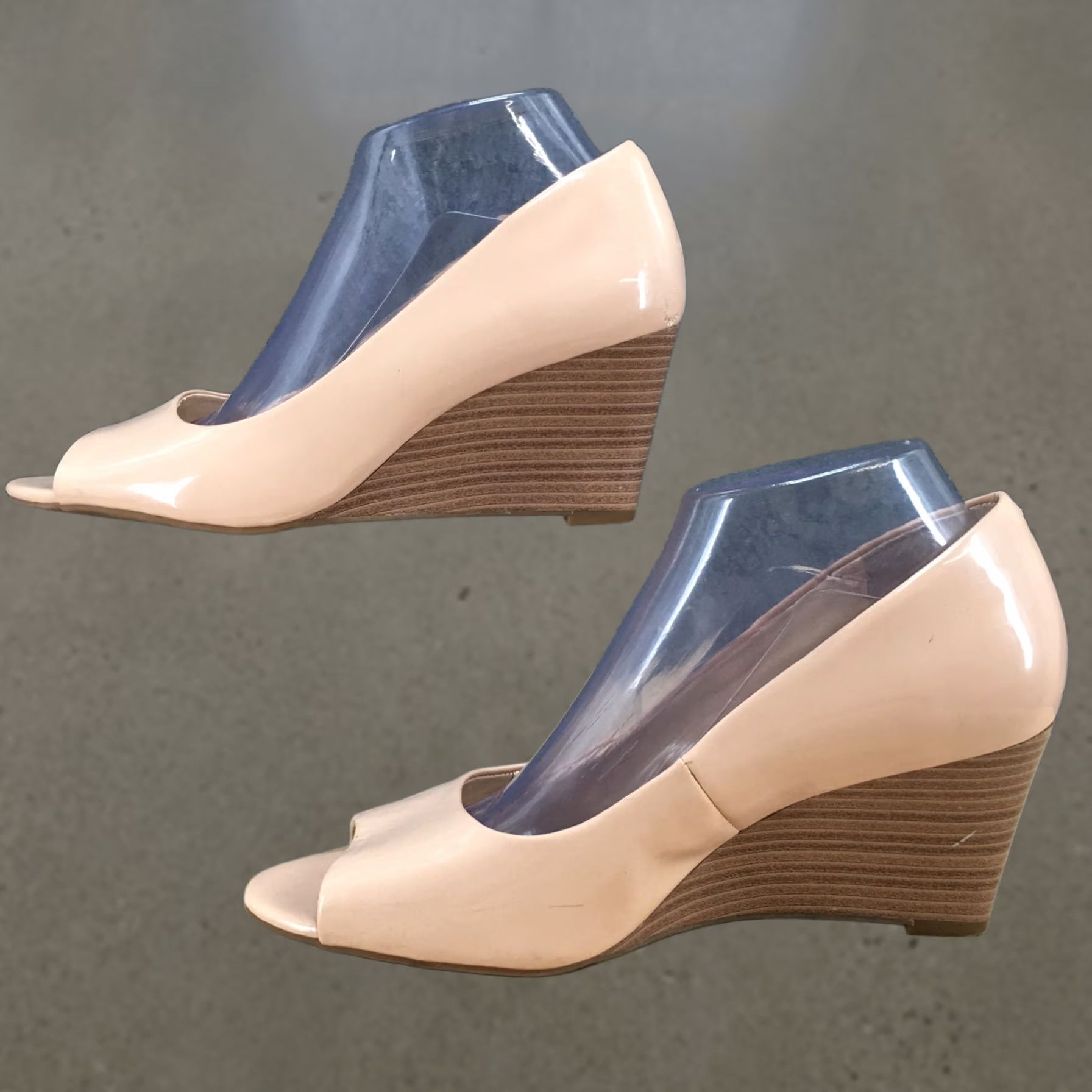 Jessica Simpson Jessica Simpson Heels Womens 8.5 Pump Tan Slip On Peep Toe Casual Comfort Wedge Pump Size US 9 / IT 39 - 1 Thumbnail