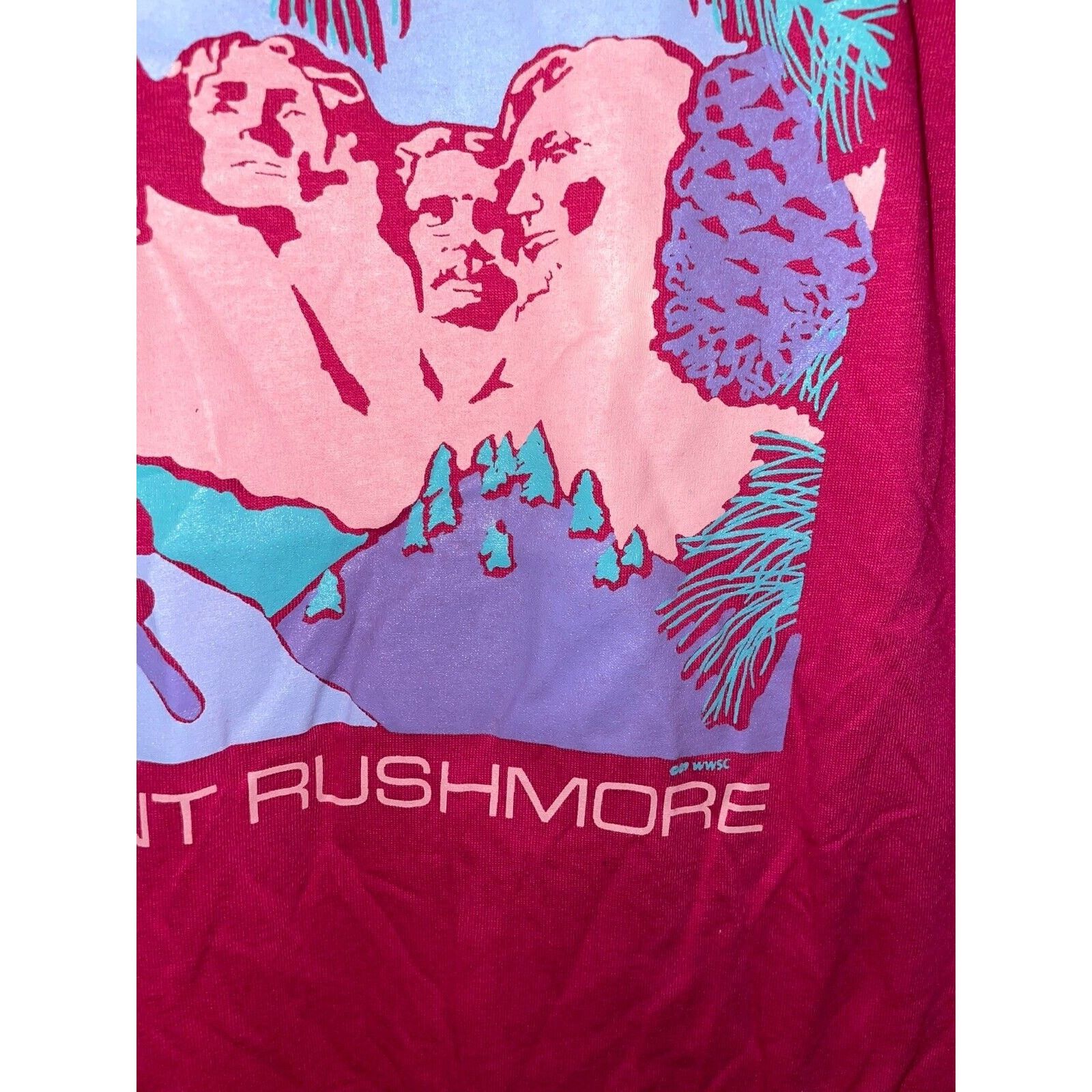 Jerzees Vintage Mount Rushmore Shirt Flower Pink 1989 Tee 80s VTG M Size US M / EU 48-50 / 2 - 6 Thumbnail