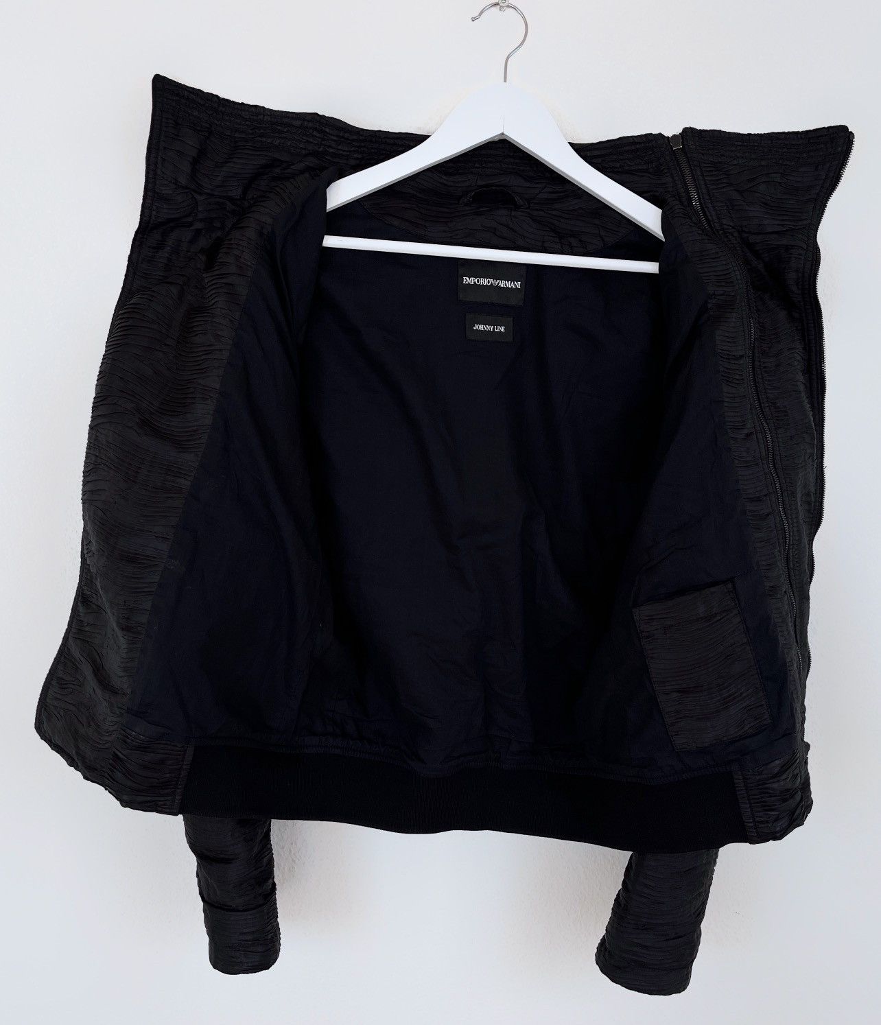 Armani × Emporio Armani × Giorgio Armani SS2011 Emporio Armani Plisse Hybrid 2-Zip Leather Jacket Size US M / EU 48-50 / 2 - 5 Thumbnail