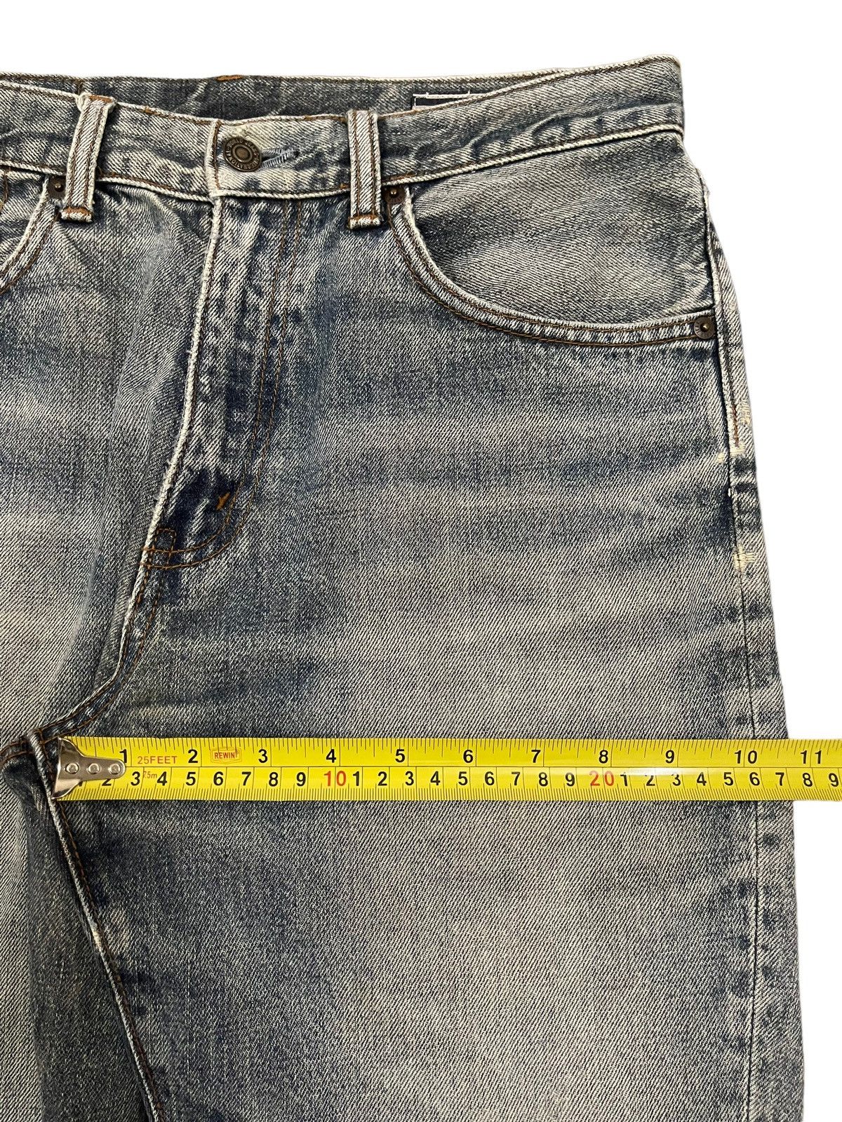Big John Vintage 90s Big John Bleached Distress Style Jeans Size US 30 / EU 46 - 13 Thumbnail