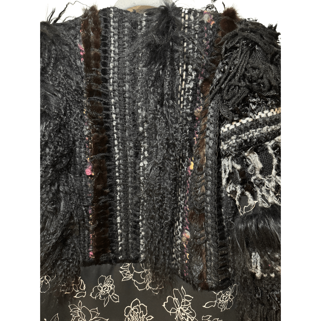 Zara Zaharoff Women's Jacket with Fur Stripes and embellishments Size L / US 10 / IT 46 - 6 Thumbnail