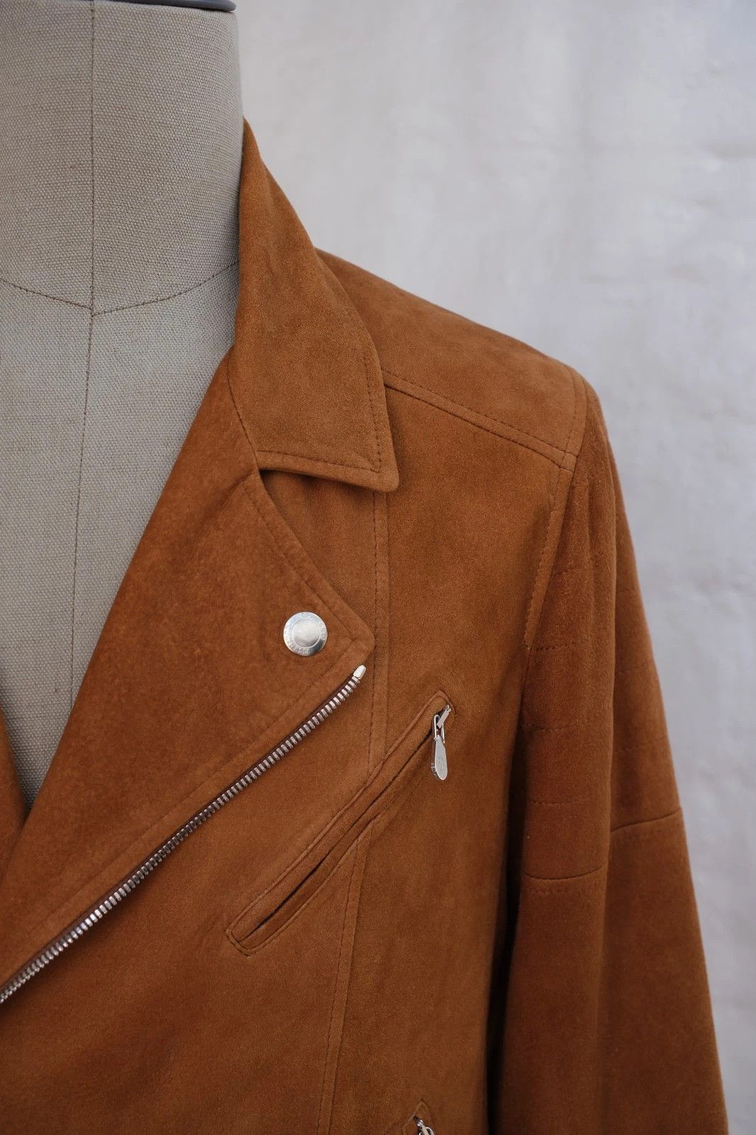 Brunello Cucinelli Brunello Cucinelli Biker Jacket Brown Leather Medium Size US M / EU 48-50 / 2 - 2 Thumbnail
