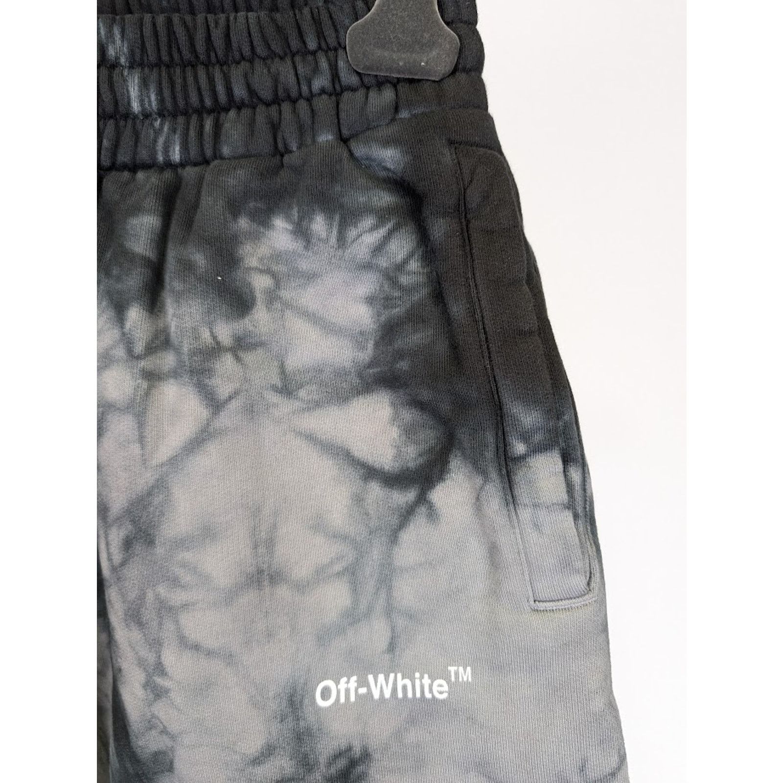 Off-White o1rshd1 Diag Tie Dye Sweatshorts in Warm Grey White M Size US 32 / EU 48 - 11 Thumbnail