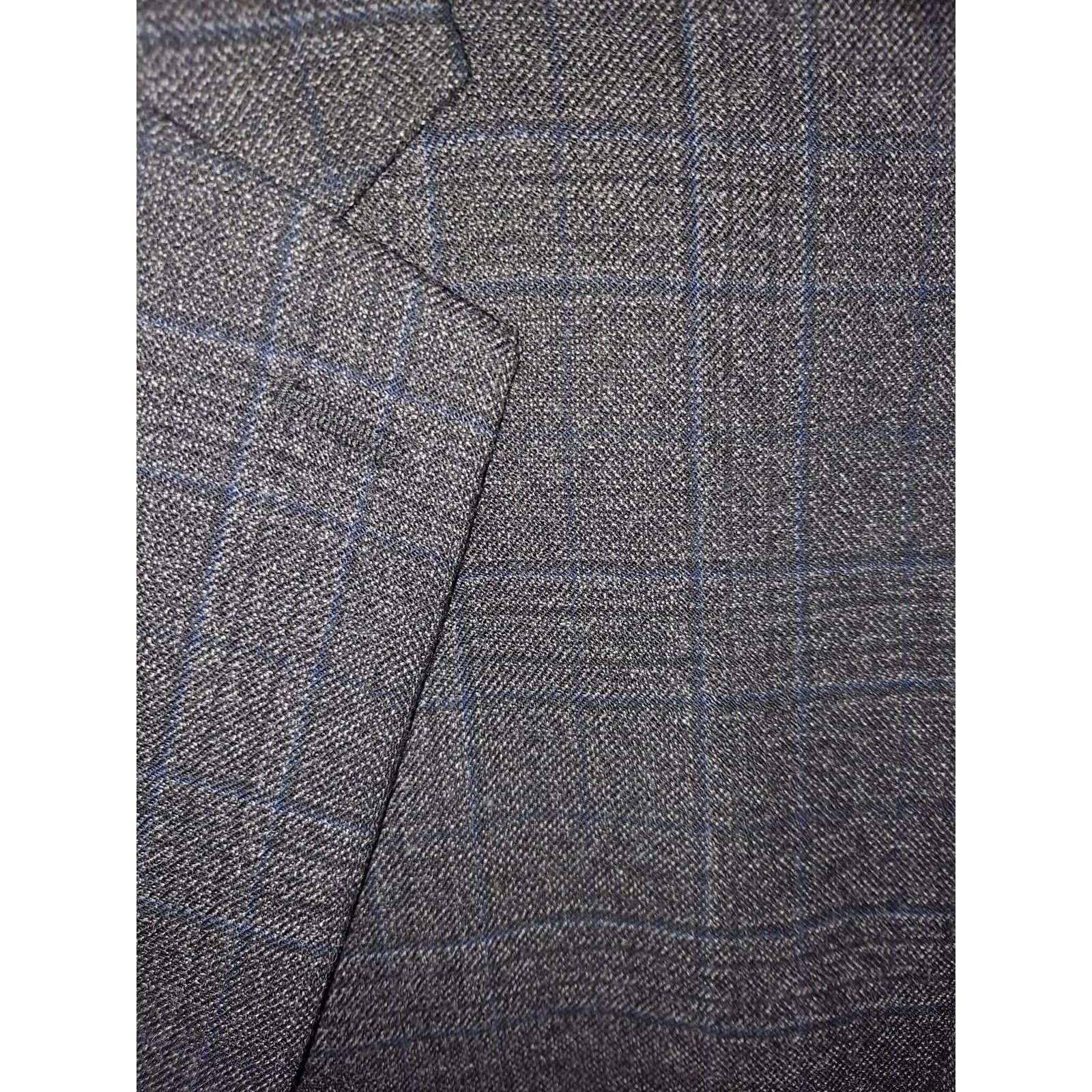 Ralph Lauren Ralph Lauren Black with Blue Plaid 2 Button Wool Blazer Size Size 50R - 7 Thumbnail