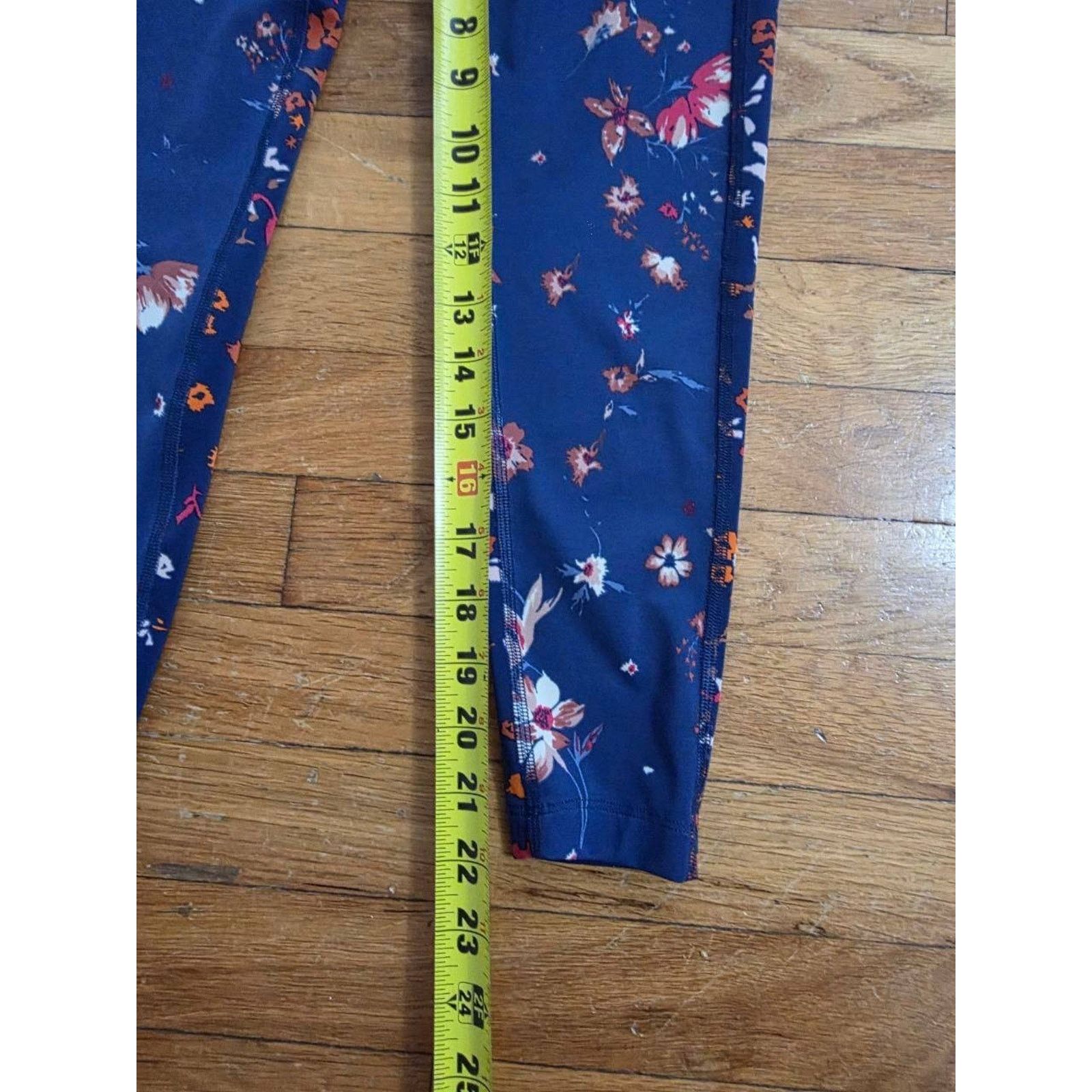 MAATEE & SONS Maaji Women's Y2K Full Leggings Floral Navy Size S A001549 Size 34" / US 12 / IT 48 - 2 Thumbnail