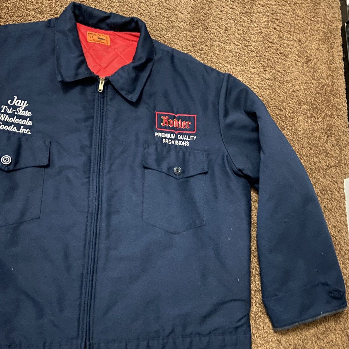 Vintage Work Jacket Made In USA Navy Size US L / EU 52-54 / 3 - 3 Thumbnail